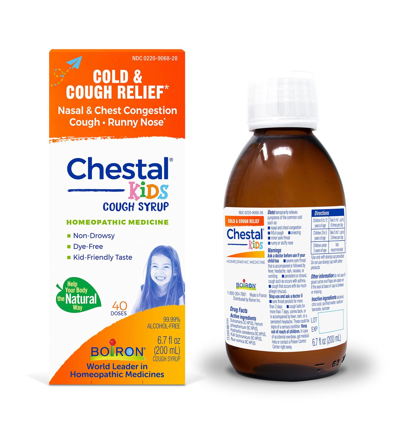 Boiron Chestal Children's Cold & Cough Syrup - Original 6.7 Fl Oz | Effective Relief - Buy Online on GoSupps.com