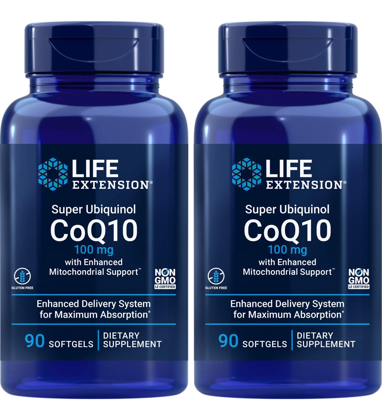 Life Extension COQ10 Super Ubiquinol 100mg - 90 Count (Pack of 2) | Enhanced Mitochondrial Support | Buy Internationally - Buy Online on GoSupps.com