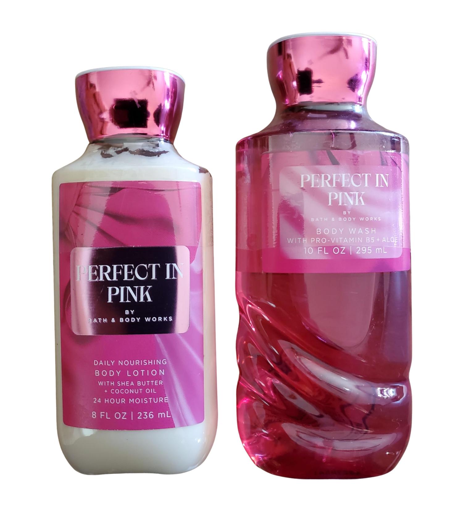 Bath & Body Works Perfect in Pink Body Lotion and Body Gel Wash 2 Piece Set