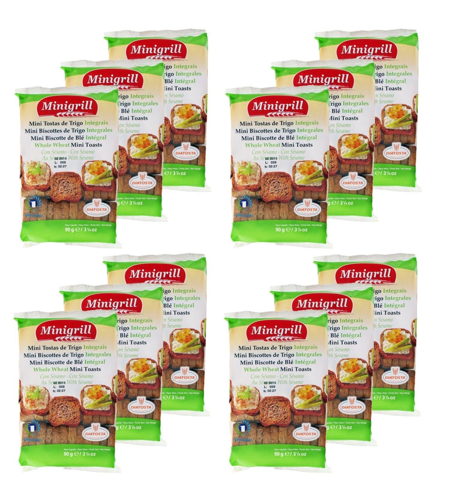 Minigrill Pack of 12 Mini Whole Wheat Rusks - Minigrill - 90g bag