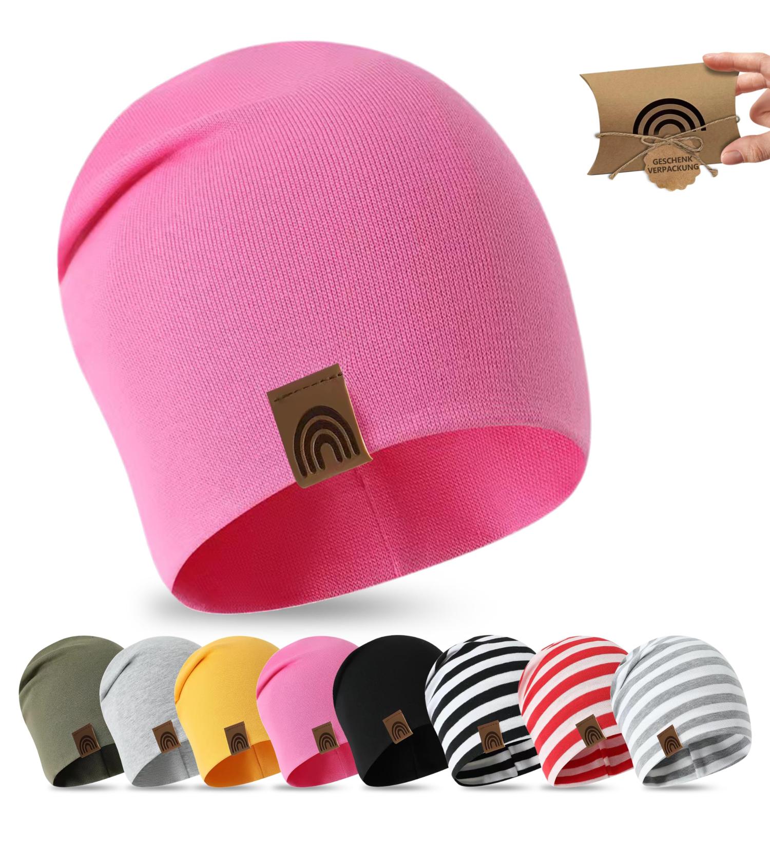 Fencchis Austria Children Beanie | Spring Slouch Hat for Ages 6m-3 Years | Gift-Ready Cotton Hat in Coral | Size 48-52 cm - Buy Online on GoSupps.com