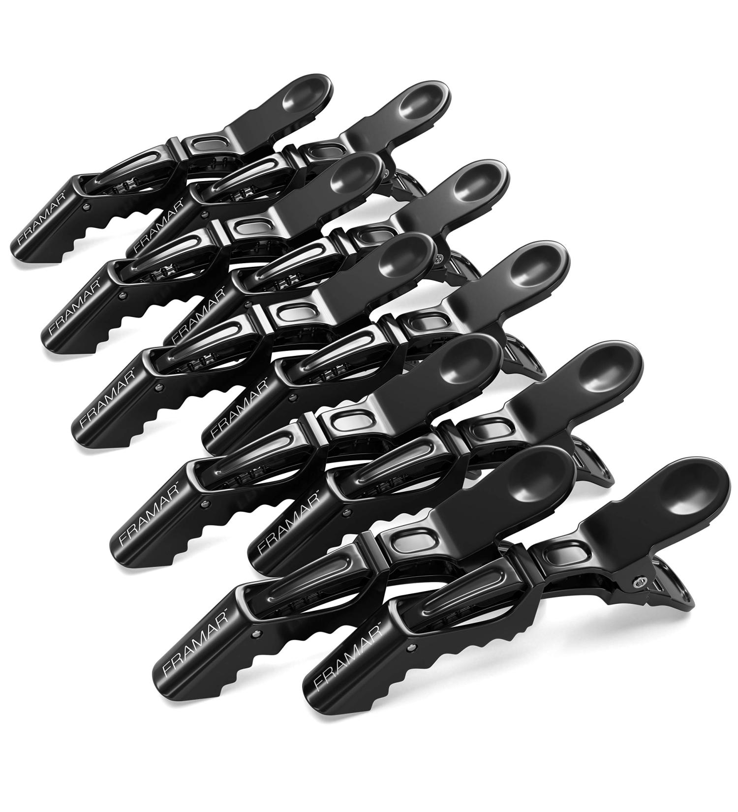 Framar Black Hair Clips - 10 Pack Non-Slip Alligator Clips for Hair Styling & Sectioning - Buy Online on GoSupps.com