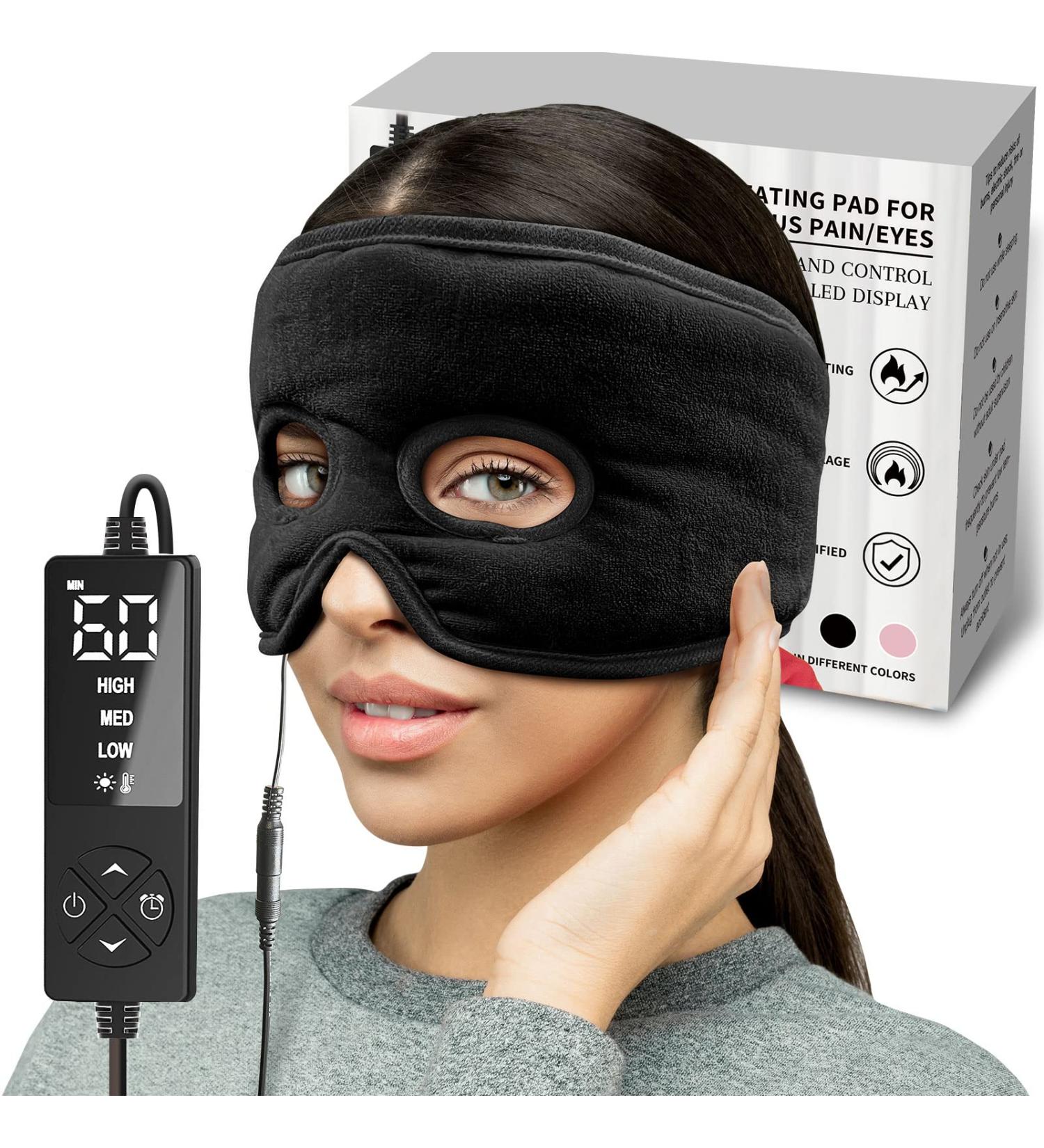 Moist Heat Sinus Pressure Relief Mask - Extra Large Face Heating Pad for Sinusitis, Migraine, and Headache Relief - Buy Online on GoSupps.com