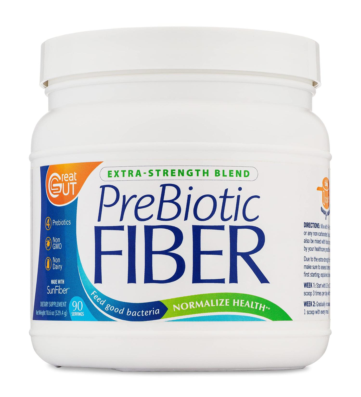 Great Gut Prebiotic Fiber Powder - Unflavored Sunfiber Blend | 20oz, 90 Servings - Buy Online on GoSupps.com