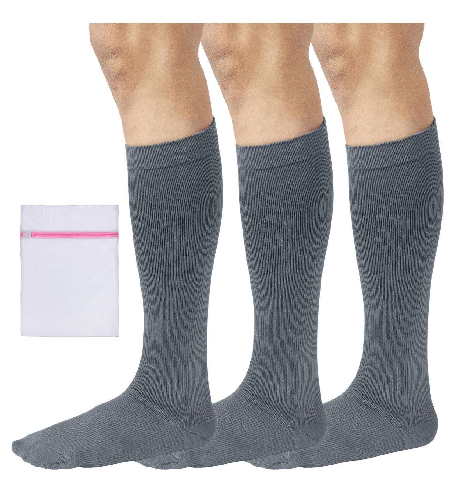 360 RELIEF - Flight Compression Socks Supports | Blood Circulation Travel Work L-XL 3Pairs-Grey - Buy Online on GoSupps.com