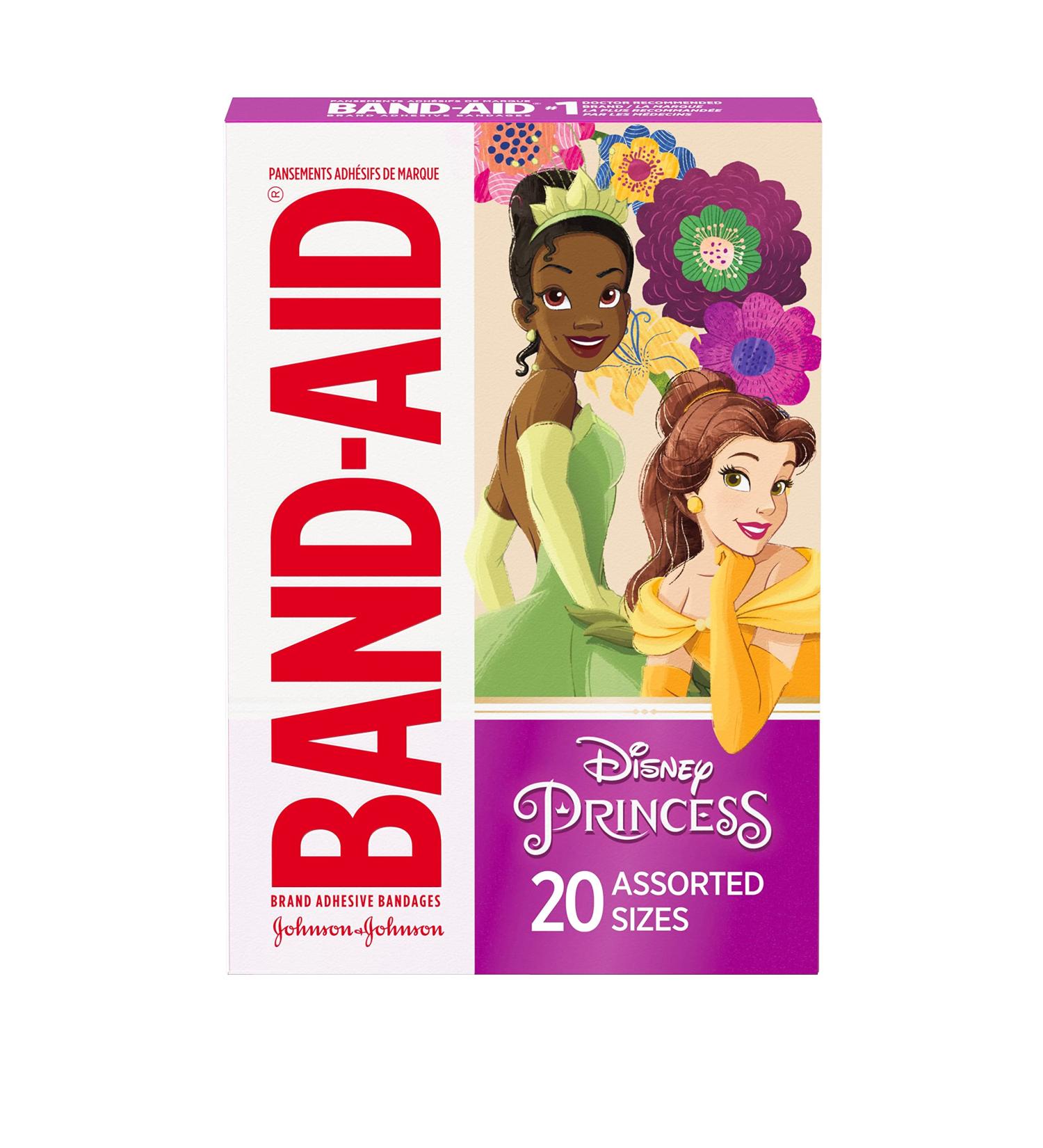 Band-Aid Brand Disney Princess Adhesive Bandages for Kids & Toddlers - 20 Count - Buy Online on GoSupps.com