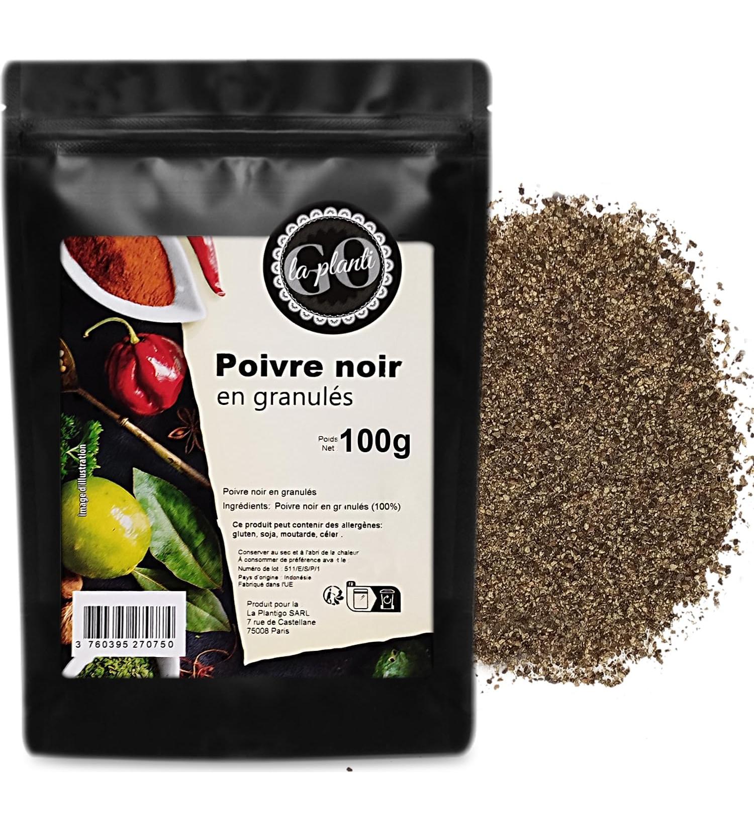 Black pepper in granules 100g - LA PLANTIGO - Buy Online on GoSupps.com