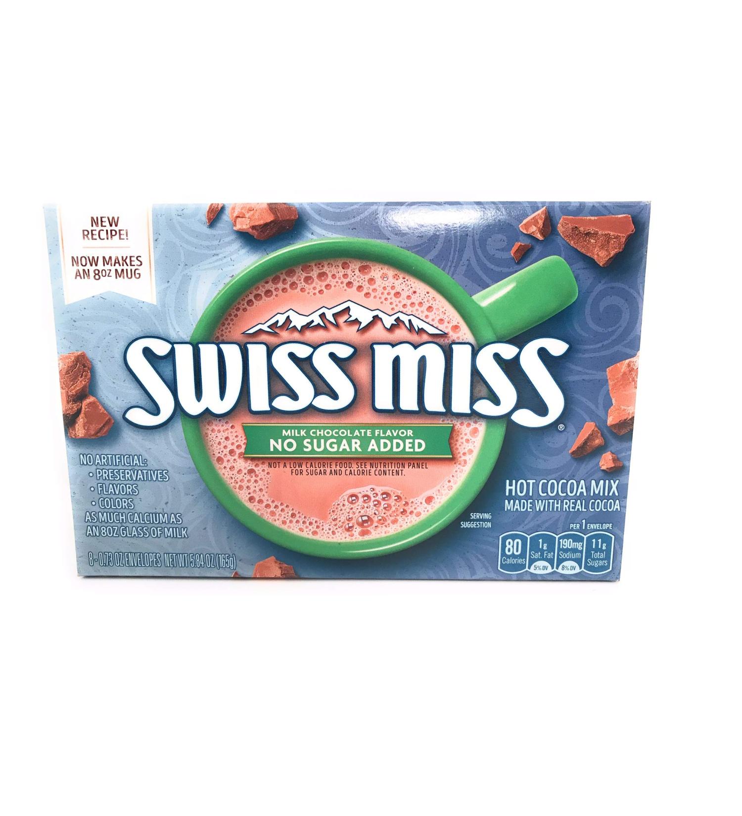 Swiss Miss M lange de cacao chaud - Chocolat au lait - Sans sucre ajout - 8 enveloppes (165 g)