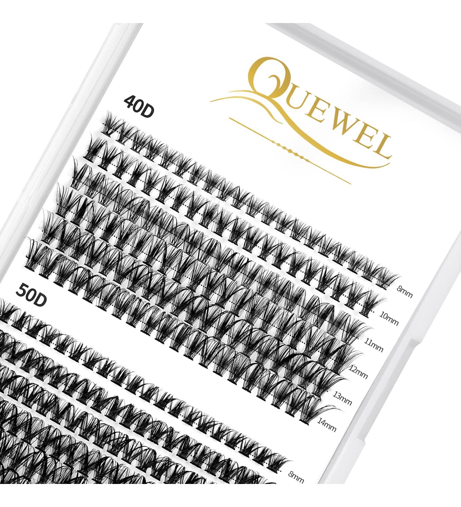 QUEWEL Individual Cluster Lashes - 240pc 0.07D Curl DIY Natural Eyelash Extensions 8-14mm Mix | Single Cluster Eyelashes for Home Use - Buy Online on GoSupps.com