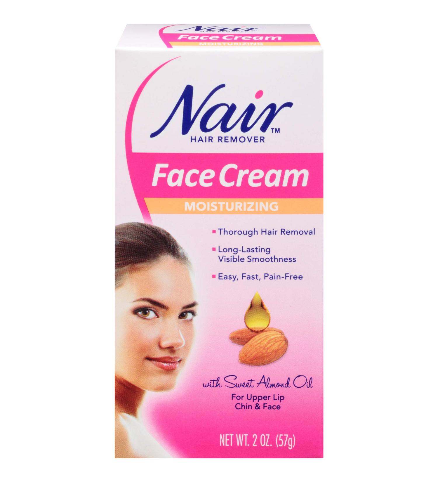 Nair Hair Remover Moisturizing Face Cream - Upper Lip, Chin & Face 2 oz - Buy Online on GoSupps.com
