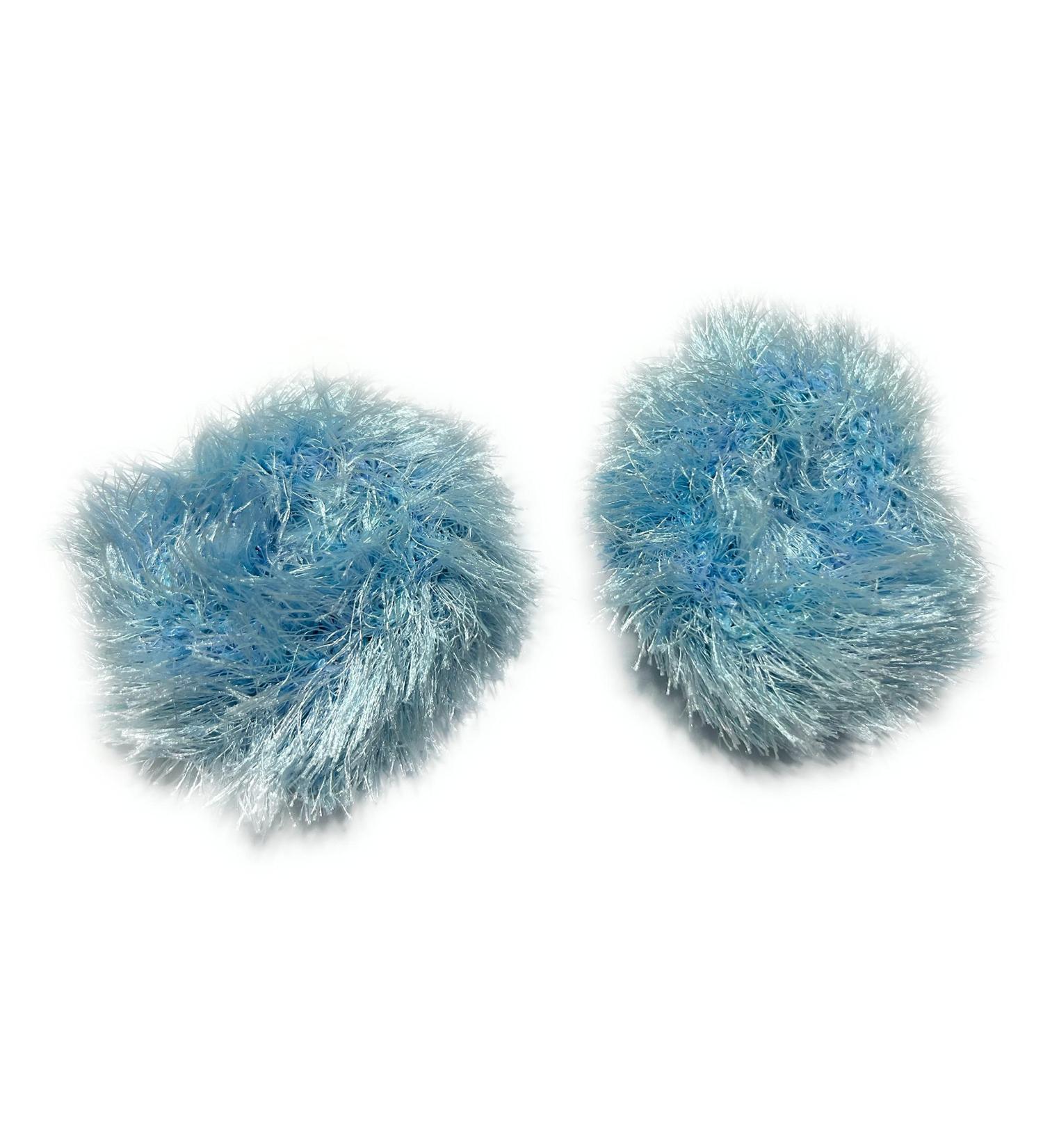 niavida 6 x PUSCHEL fringe hair tie LIGHT BLUE Blue Scrunchie