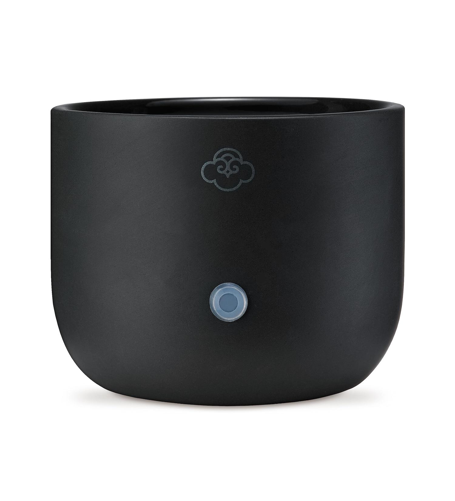 Serene House Sprout Ceramic No-Spill Wax Melt Warmer with LED Light Flameless Soot-Free Scented Wax Warmer for Safe Easy and Clean Home Aromatherapy Black