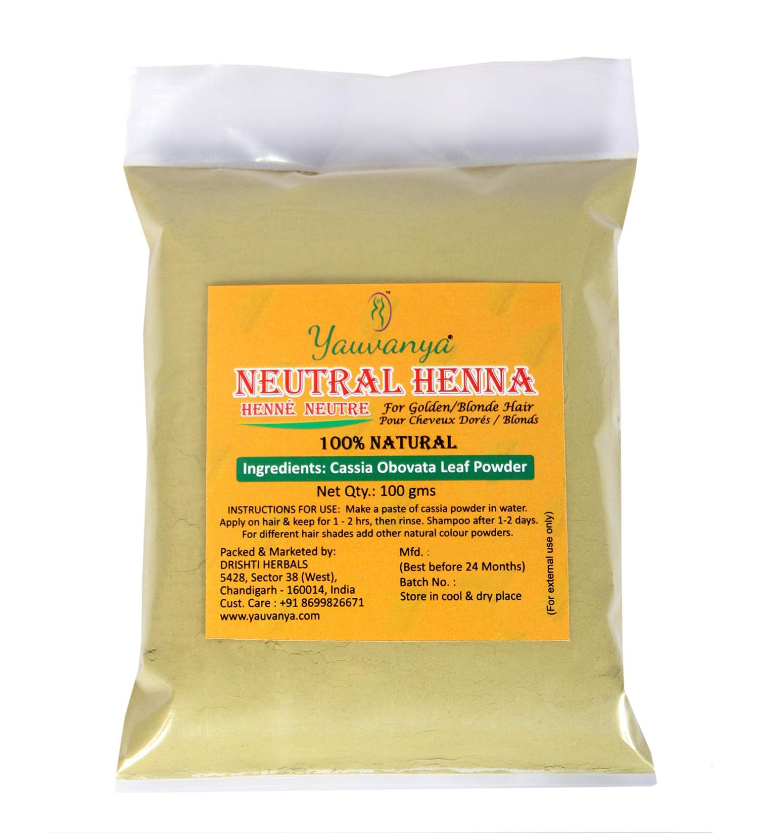 Yauvanya 100% Pure Cassia Powder - 300g for Blonde/Golden Hair - Buy Online on GoSupps.com