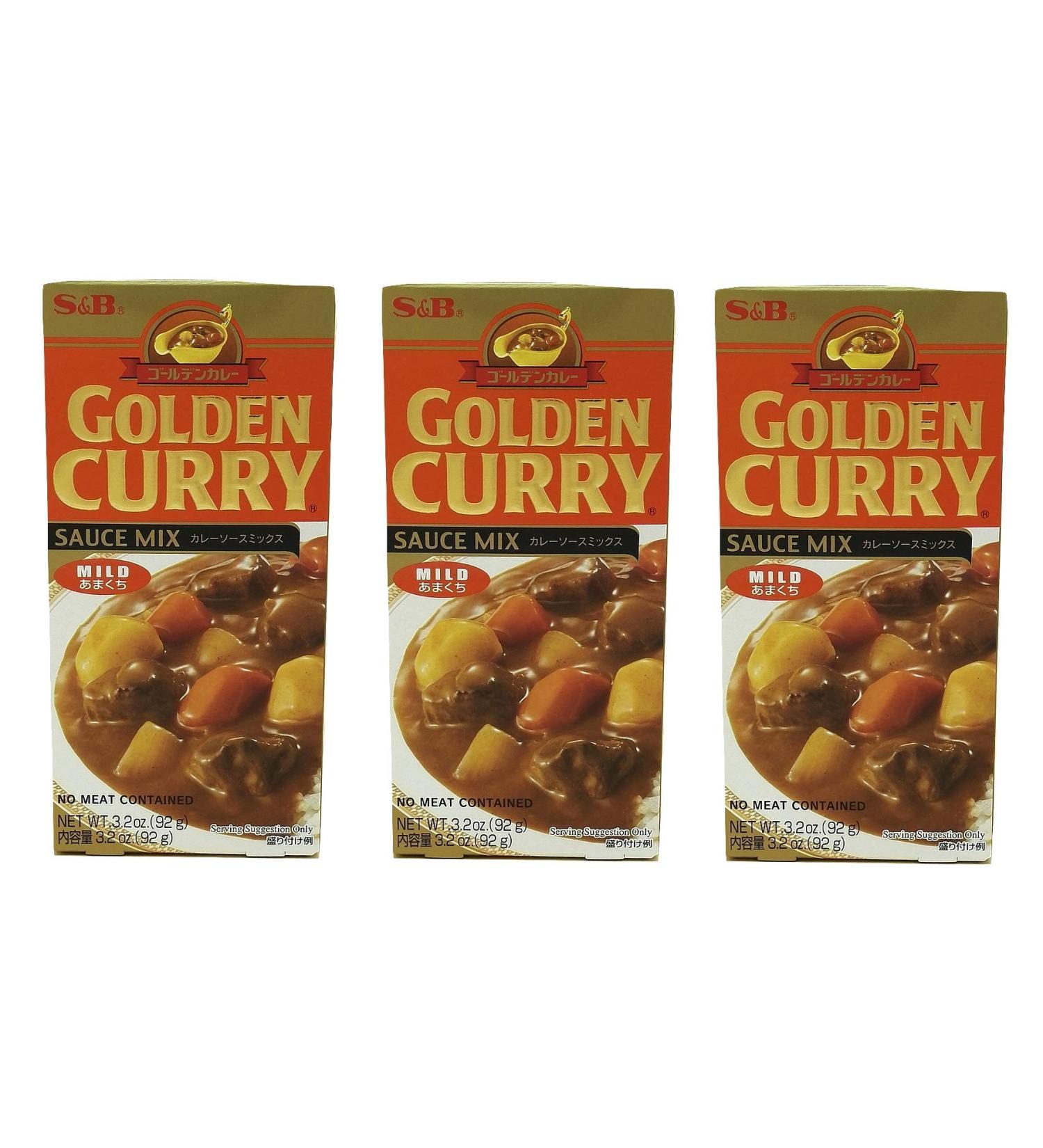 S&B - Pack of 3 Japanese curry preparations: Mild 3x92g