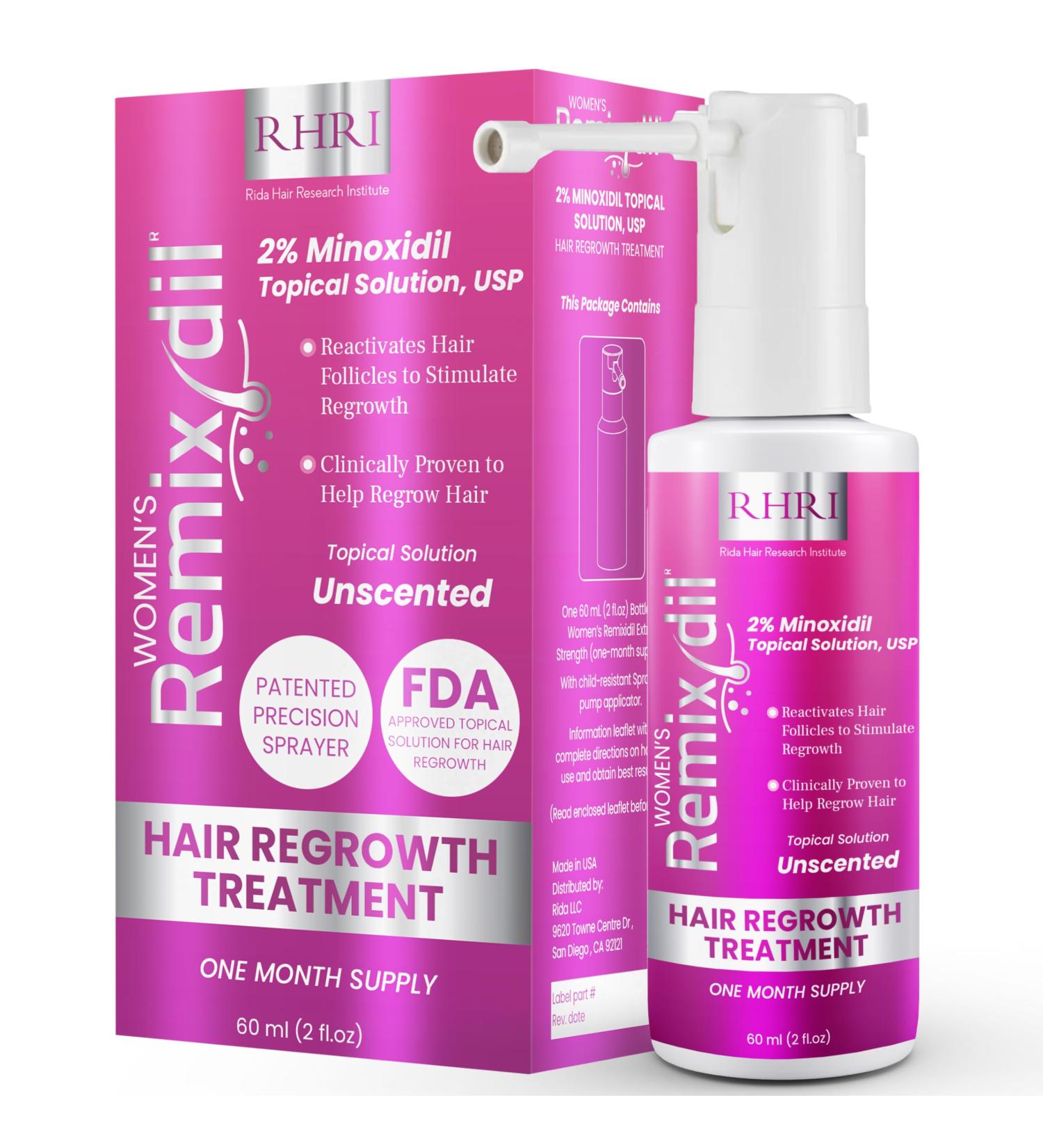 Remixidil Minoxidil 2% Hair Growth Spray for Women - Thinning Hair Regrowth & Thickening Treatment | Fast International Shipping - Buy Online on GoSupps.com
