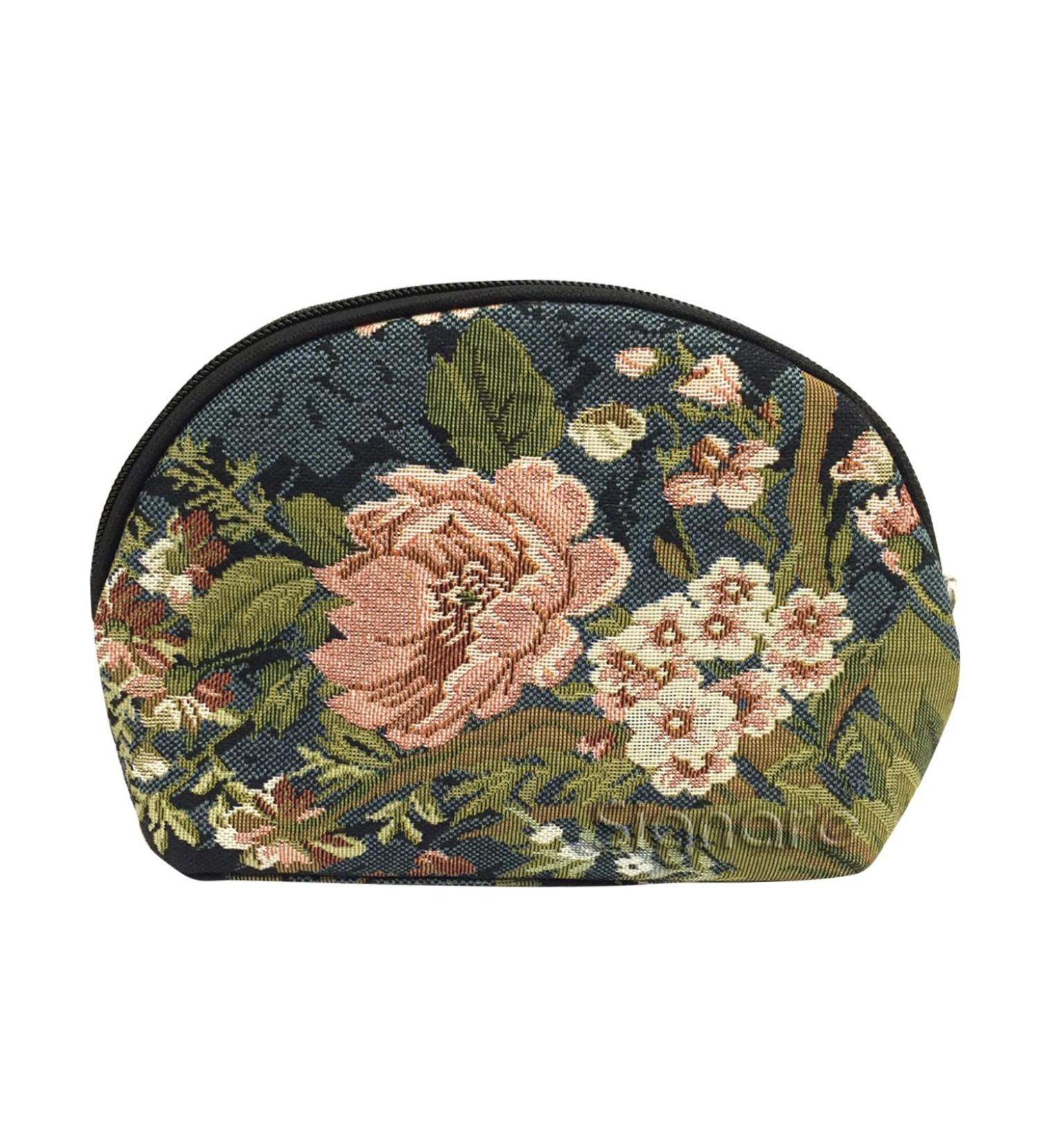 Signare Tapestry Cosmetic Bag Toiletry Bag Makeup Bag for Women Peony Small
