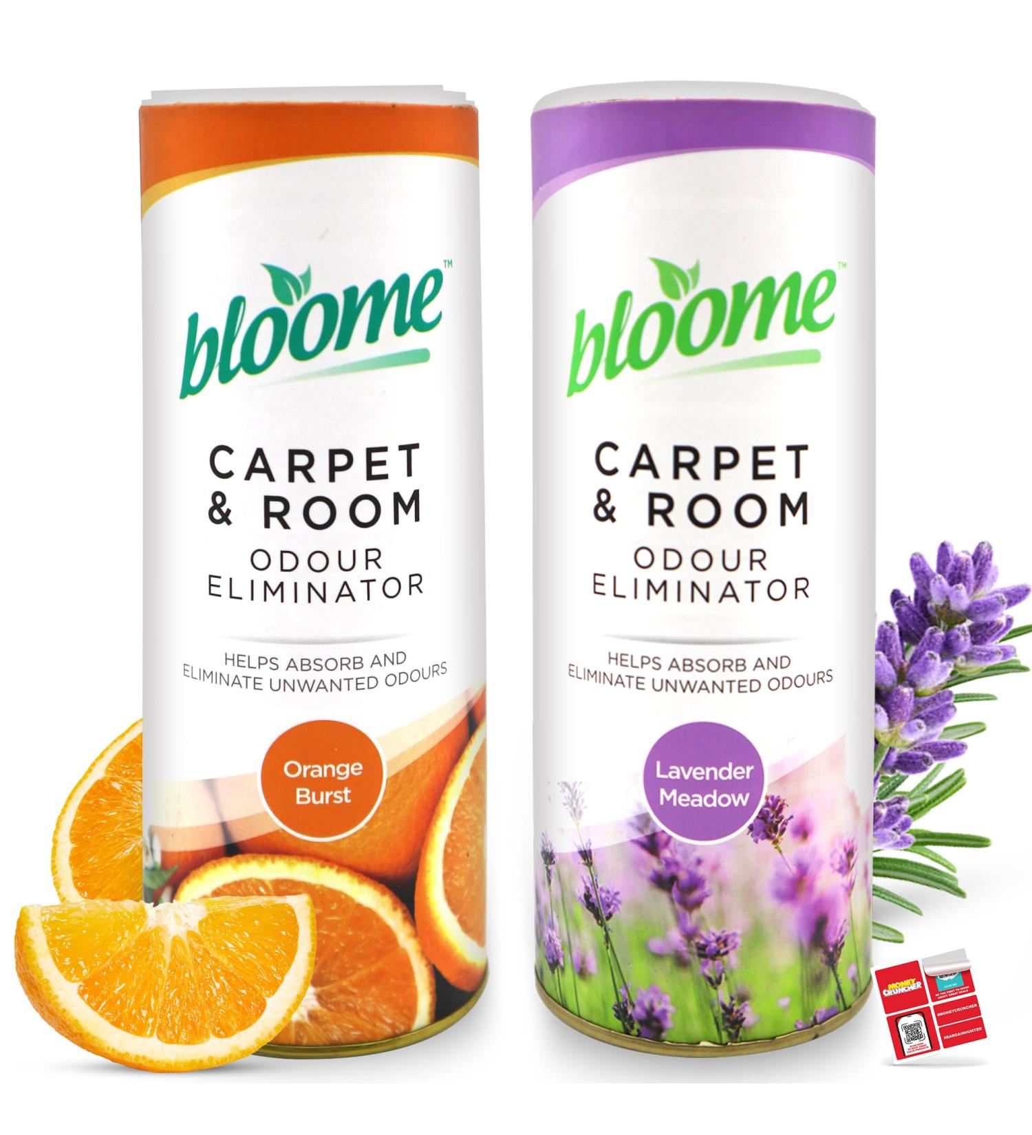 SOL 2pk Assorted Fragranced Carpet Freshener Pet Friendly Odour Eliminator Carpet Deodoriser Powder Long Lasting Clean & Fresh Fragrance in Lavender and Orange Scents Pet Carpet Freshener + Sticker - Buy Online on GoSupps.com
