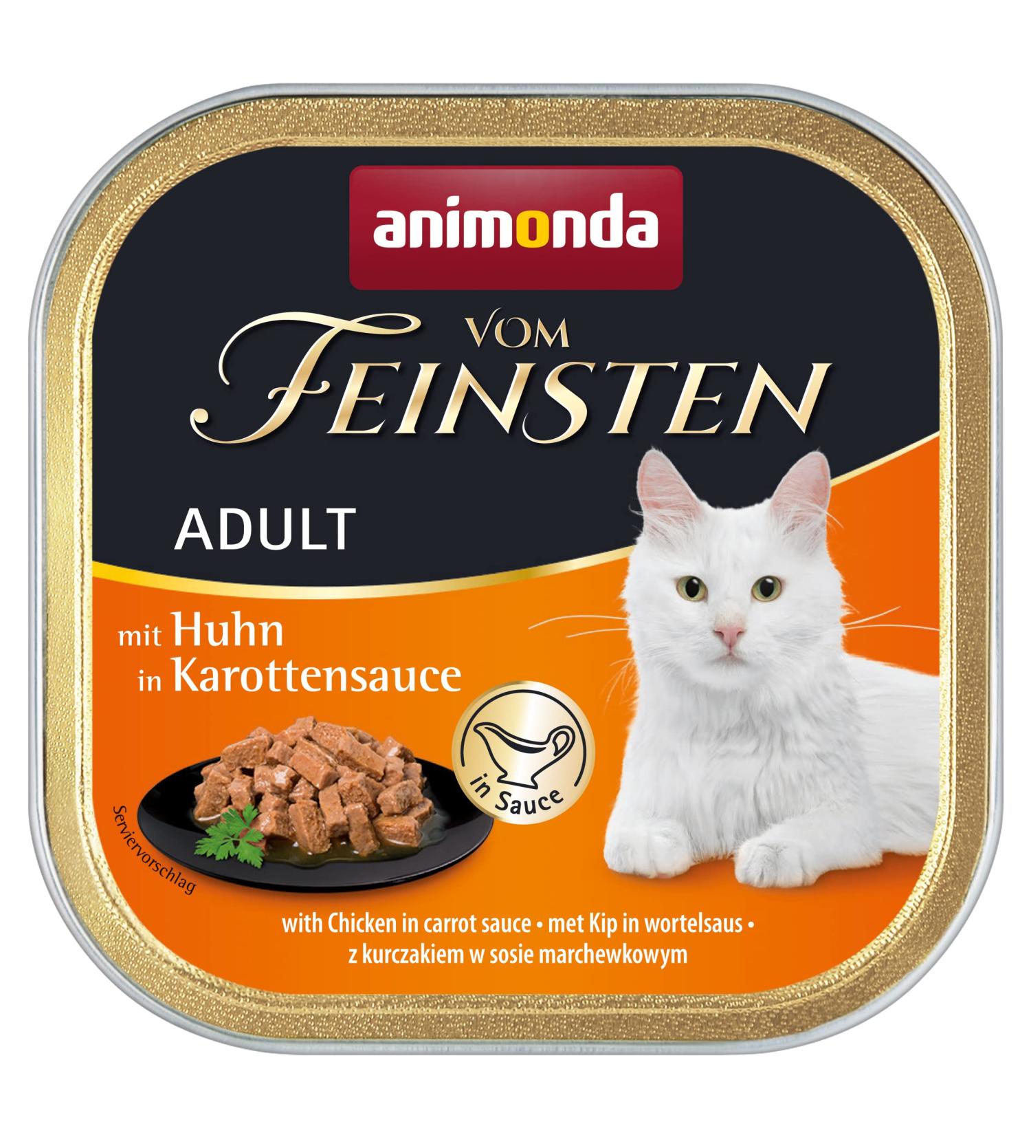Animonda Vom Feinsten Adult cat food wet food for adult cats with chicken in carrot sauce 32 x 100 g