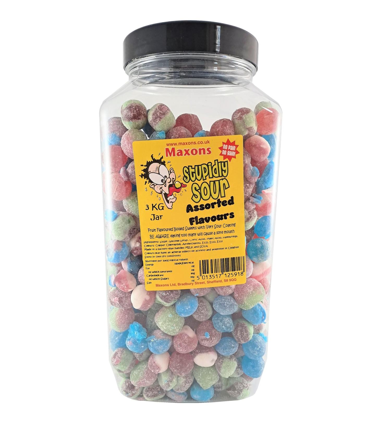 Maxons Ltd Assorted Stupidly Sour Balls 3Kg - Buy Online on GoSupps.com