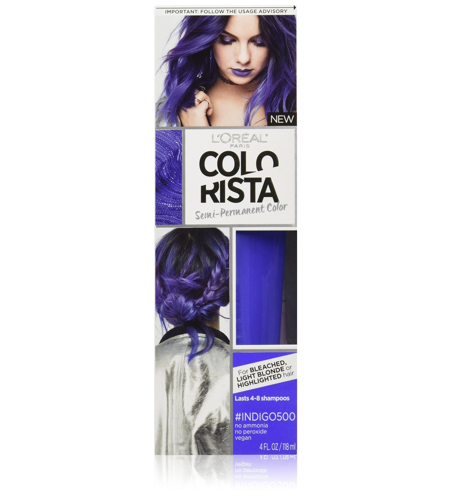 L'Oreal Paris Colorista Semi-Permanent Hair Color #Indigo - Perfect for Light Blonde & Bleached Hair - International Shipping Available - Buy Online on GoSupps.com