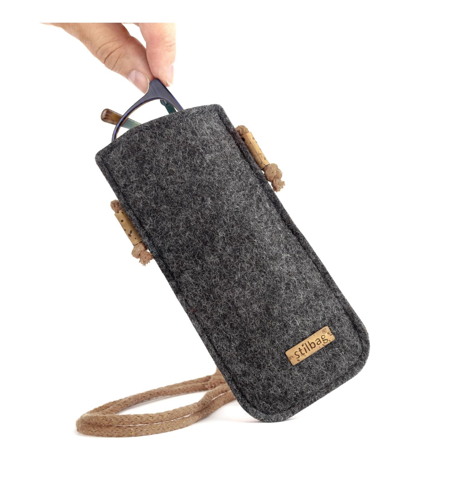 Stilbag Handmade Glasses Case | Durable Wollfilz Eyewear Pouch - Unisex Design in Anthracite & Mokka | Shop Internationally! - Buy Online on GoSupps.com