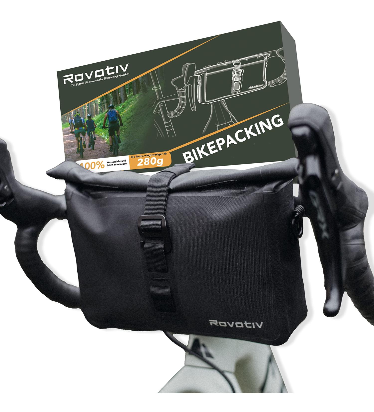 ROVATIV Bikepacking Lencher Page - 3L 100% Waterproof Handlebar Pack for Gravel Bike Rennrad & MTB - Versatile Bicycle Steering Bag with Shoulder Strap - Buy Online on GoSupps.com