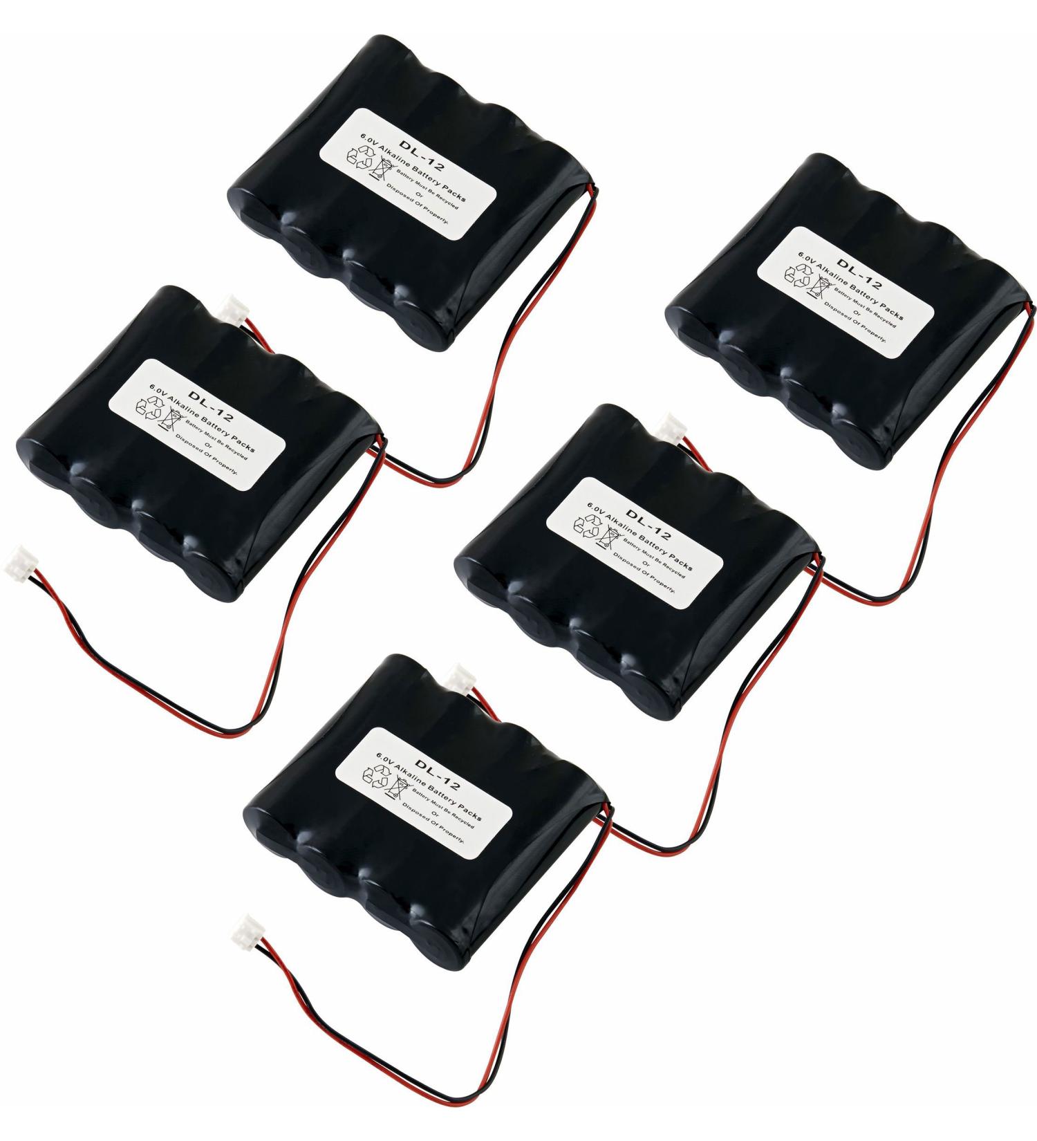 Synergy Digital Replacement Batteries Compatible with Saflok X-GAA-FC42 Replacement (Alkaline 6V 2200 mAh) Replacement for Saflok X-GAA-FC42 Battery Combo-Pack Includes: 5 x DL-12 Batteries