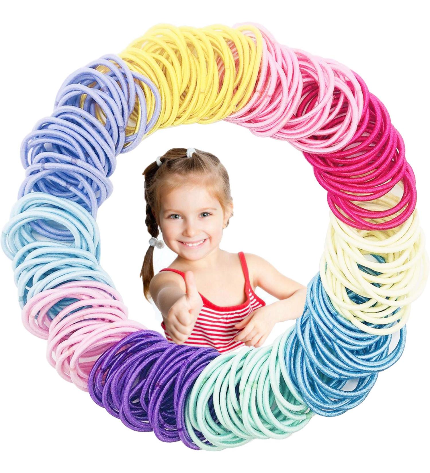 200pcs Toddler Girls Hair Ties | Elastic Bands for Kids Hair - Small & Thin - Buy Online on GoSupps.com