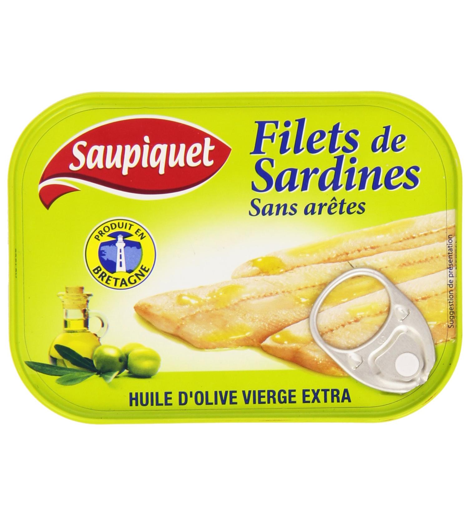 Saupiquet Sardines in Olive Oil Box 100 g - Pack of 5 - Buy Online on GoSupps.com