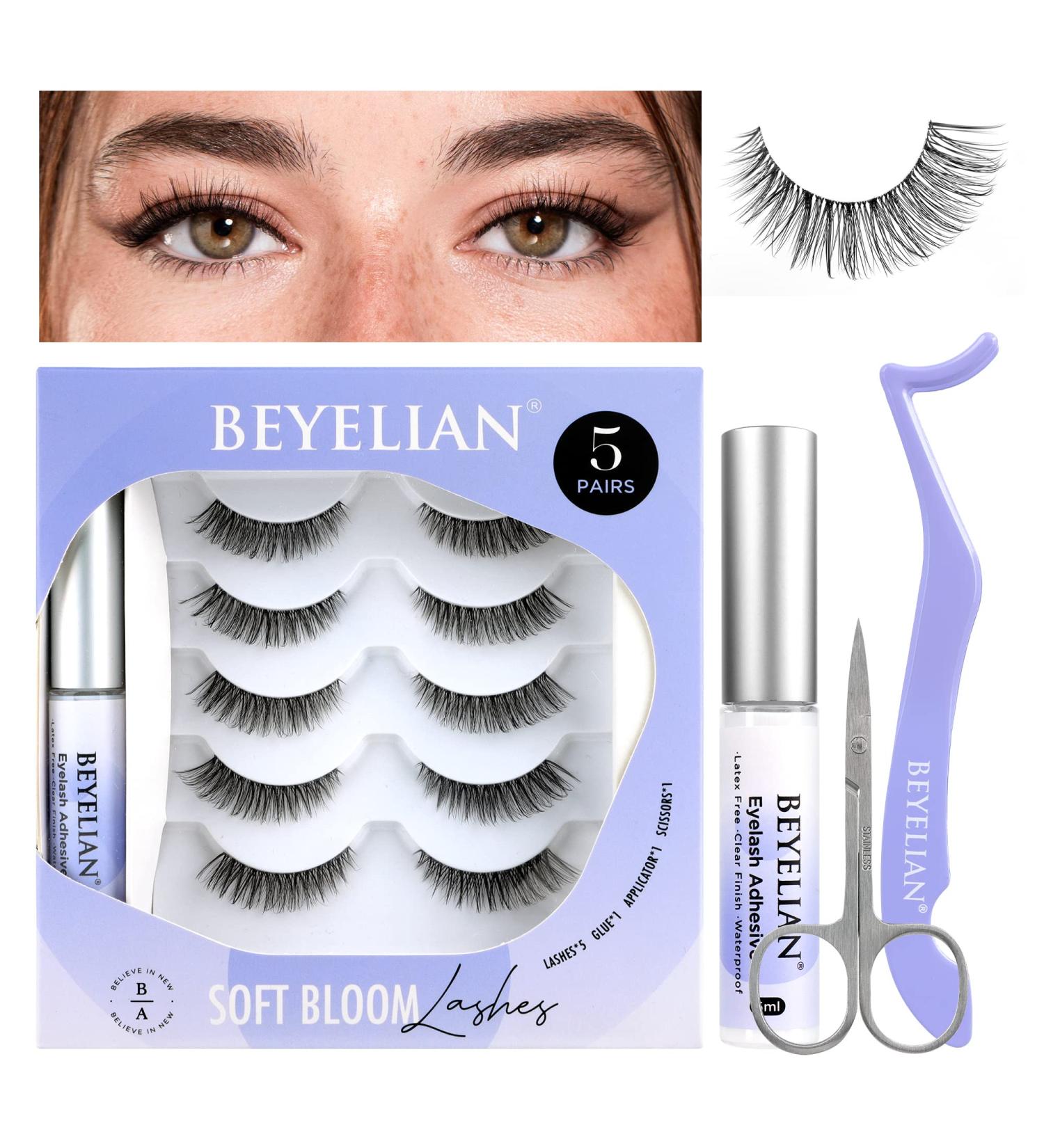 BEYELIAN DIY Lash Extension Kit - Softest & Lightest Band - 5 Pairs Cluster & Individual Lashes for Volume & Natural Look - False Eyelashes with Applicator Tool & Glue Adhesive - Buy Online on GoSupps.com