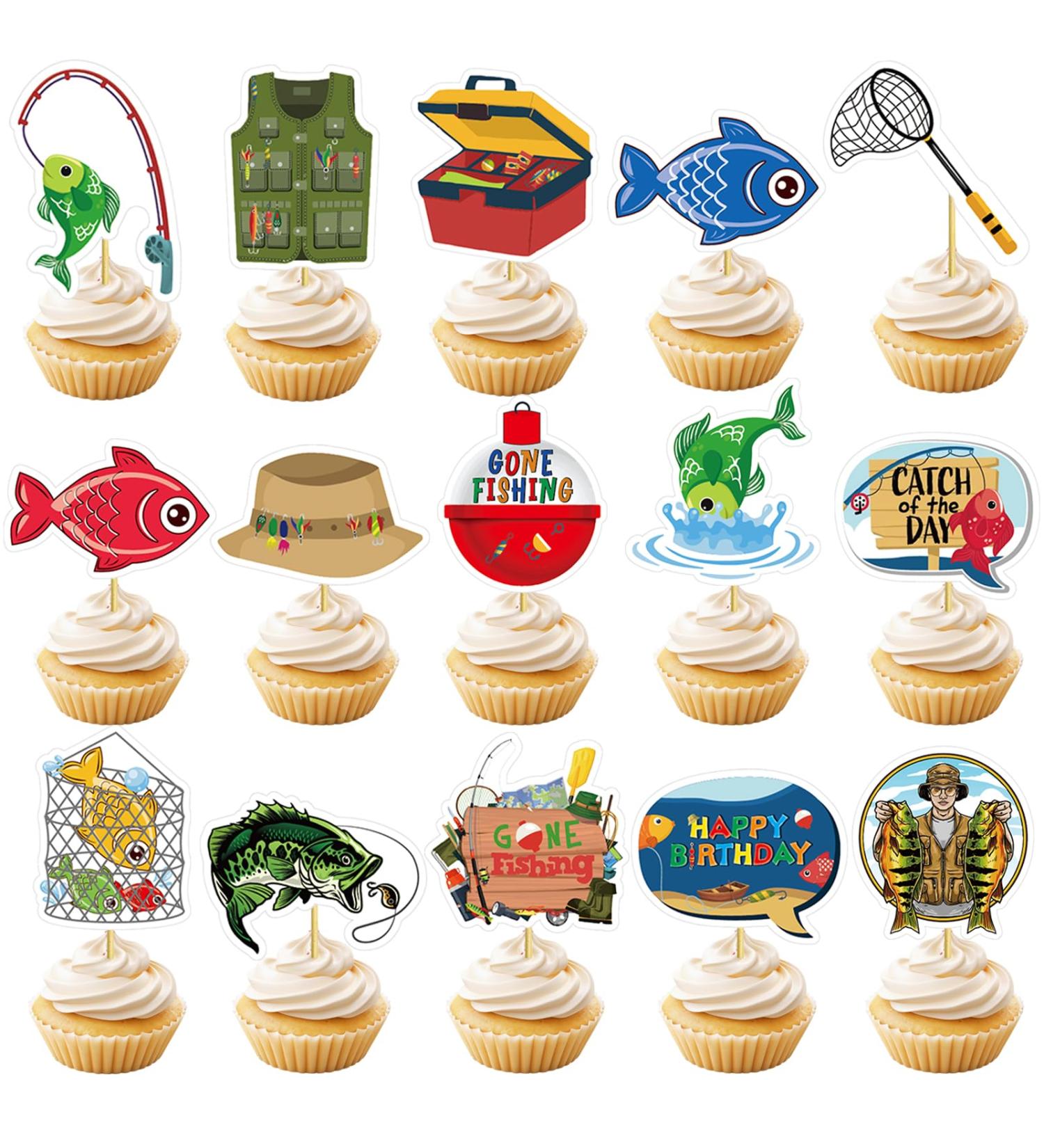 48pcs Fishing Cupcake Toppers - Buy Online on GoSupps.com