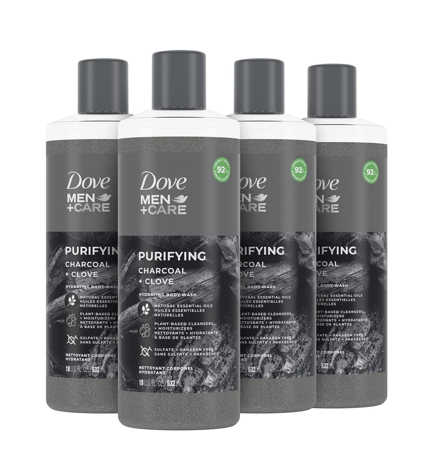 Dove Men+Care Charcoal + Clove Body Wash for Men 18 oz - 4 Pack - Buy Online on GoSupps.com
