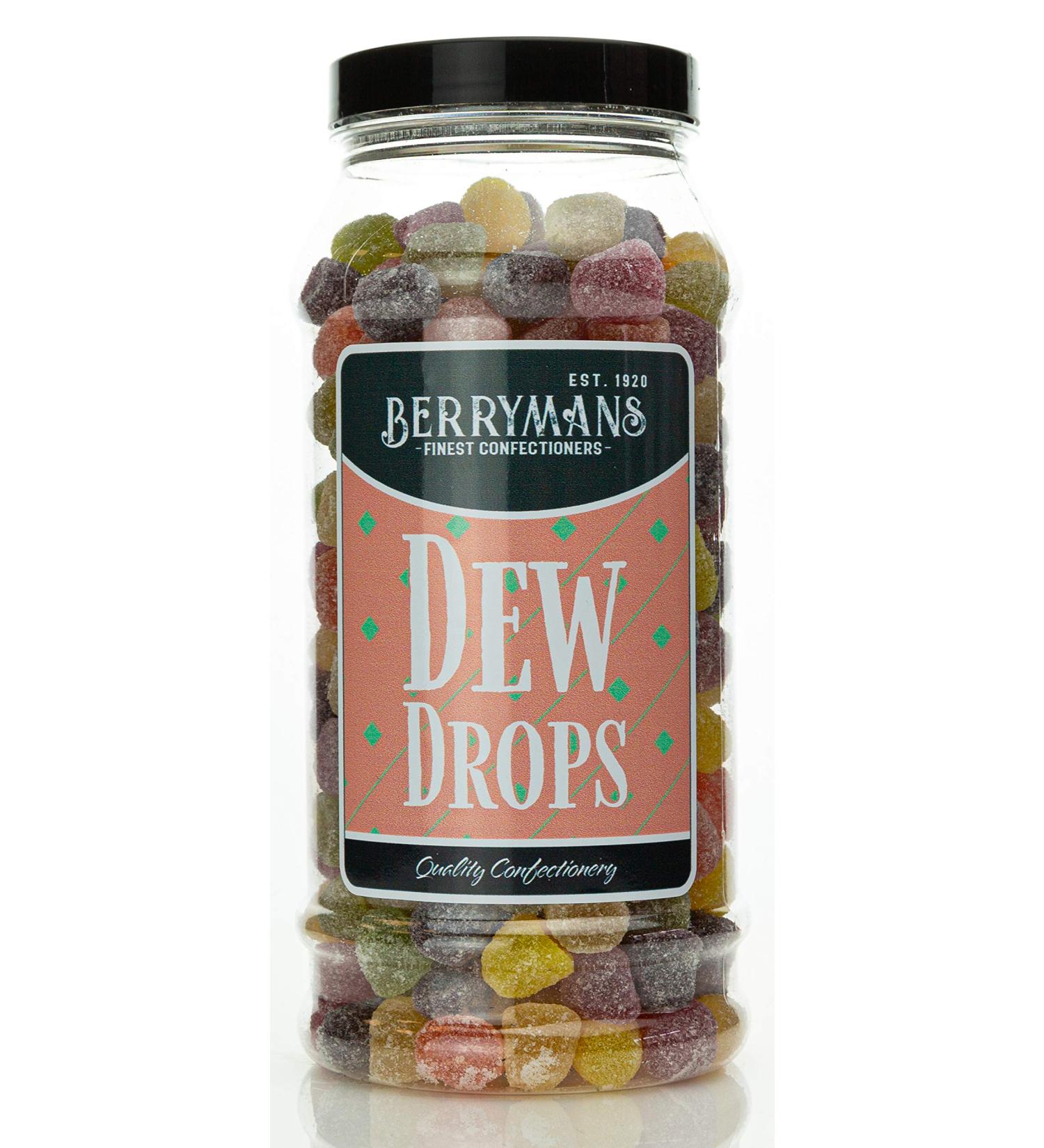 Original Dew Drops Retro Jelly Sweets Gift Jar By Berrymans Sweet Shop - Classic Sweets Traditional Taste. - Buy Online on GoSupps.com