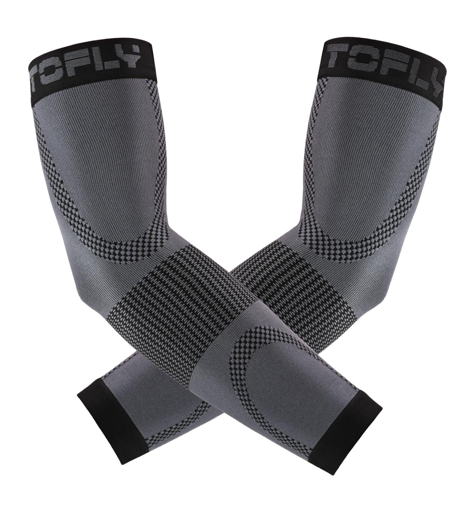 TOFLY Compression Arm Sleeves for Men & Women - 20-30 mmHg Elbow Support Braces for Tennis Elbow Tendonitis Arthritis | 3XL Black (1 Pair) - International Shipping Available - Buy Online on GoSupps.com