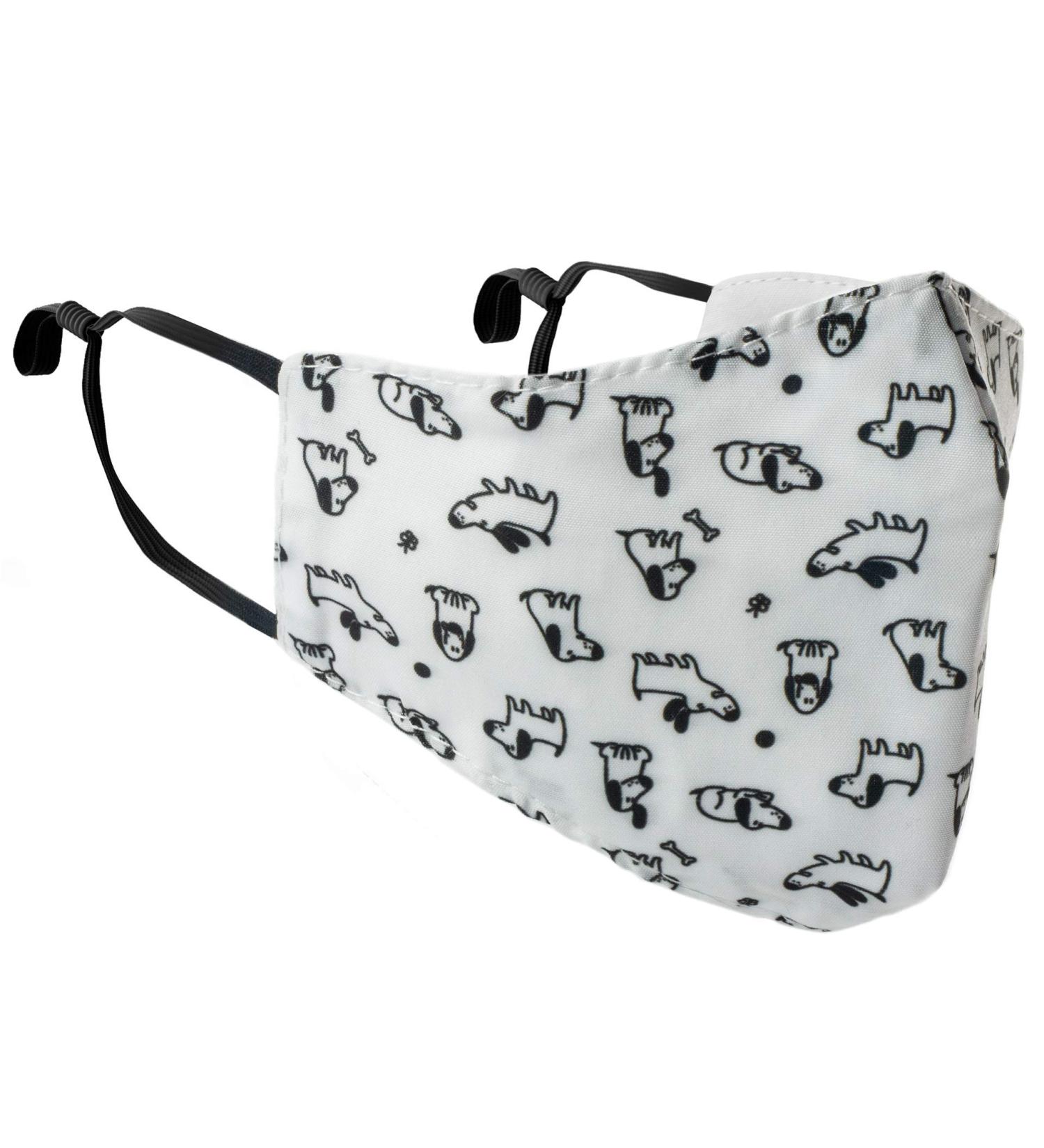 Reusable washable face mask for children mouth and nose protection dog design