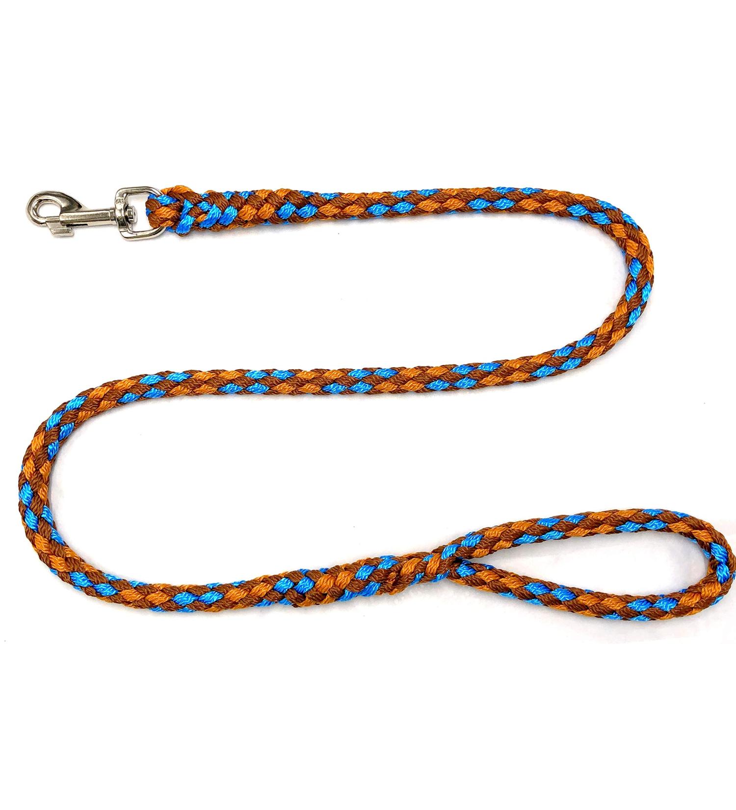 Dog leash large dogs jumbo with hand loop up to 80 kg / guide leash / training leash very stable 17 colors (1.50m Hawaii (brown curry-t rkis)) 1.50m Hawaii (brown curry-t rkis)