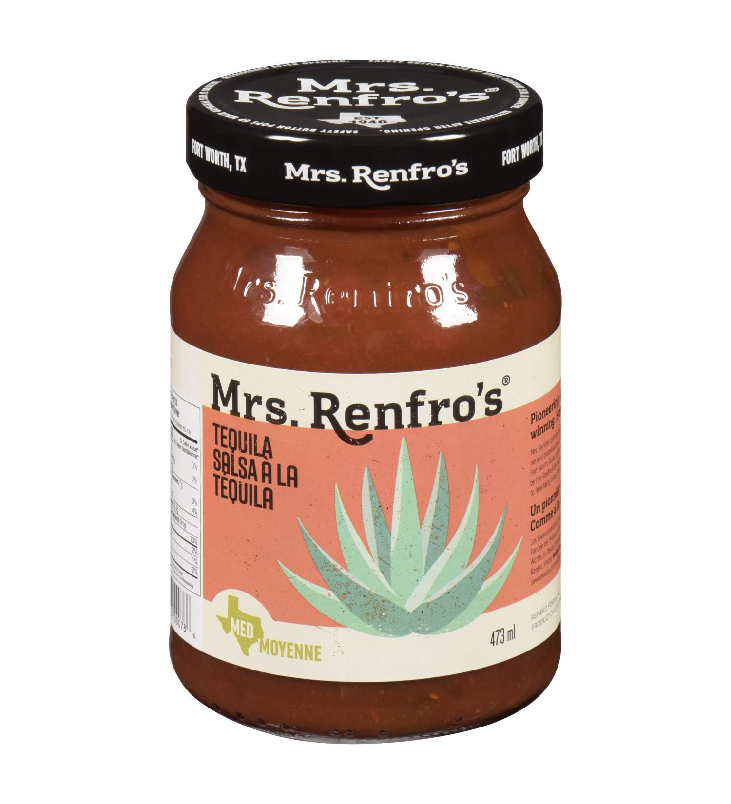 Mrs. Renfro's Tequila Salsa Salsa for Dips Appetizers and Entrees Gluten Free 473ml (Pack of 6) - Buy Online on GoSupps.com