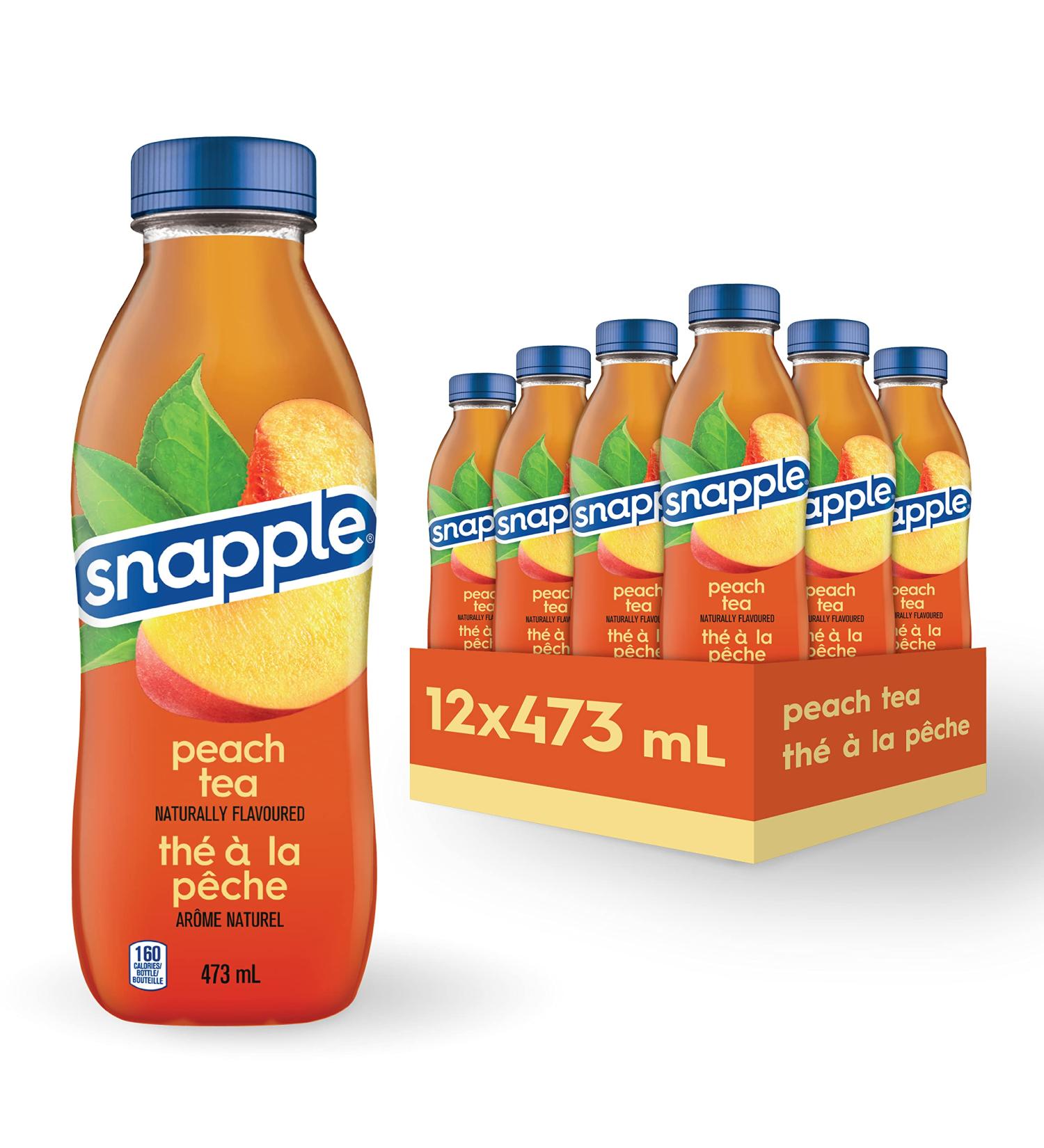 Snapple Naturally Flavoured Peach Tea 473mL 12-Count Peach Tea 1 Count (Pack of 12) - Buy Online on GoSupps.com