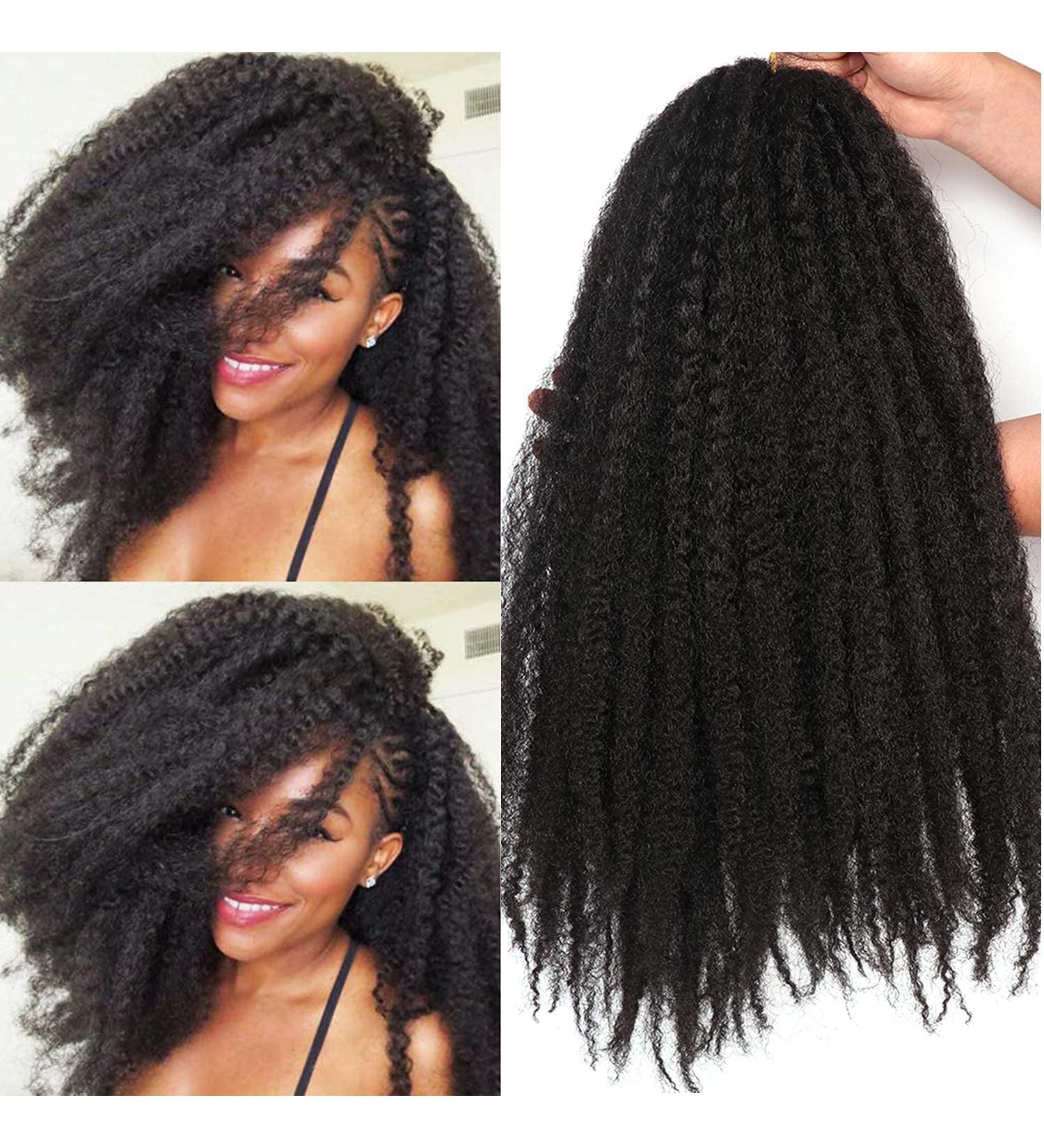 Buy 45.7 cm Marley Twist Braid Hair for Butterfly Locks | Afro Twist Extensions in #1B Natural Black - Buy Online on GoSupps.com