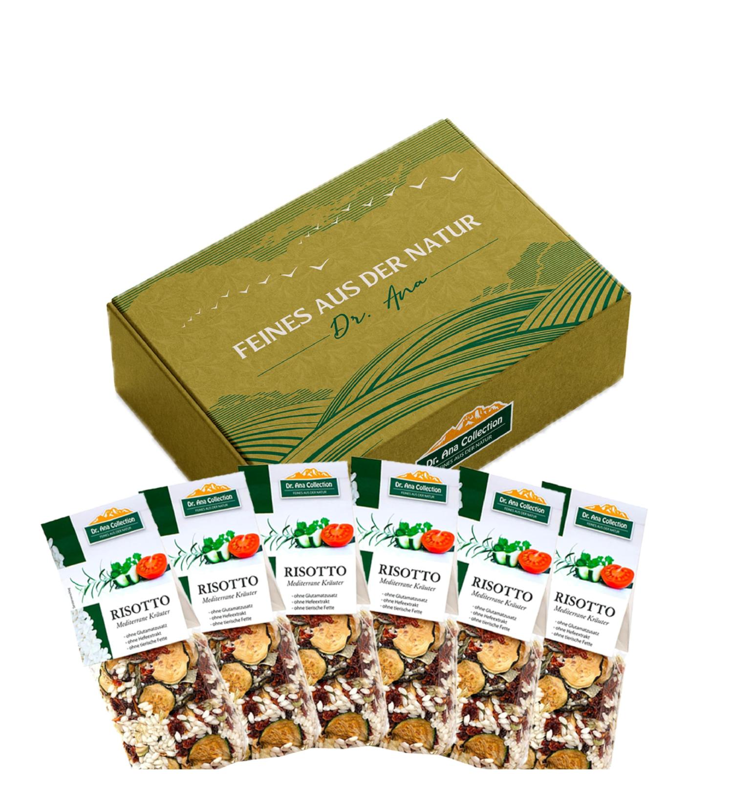 Dr.Ana Collection Italian Risotto Mediterrana Herbs - Vegan Ready-Made Mix (6-Pack) | 100% Original Arborio Rice No Additives | Italian Specialty (6 x 200g) - Buy Online on GoSupps.com