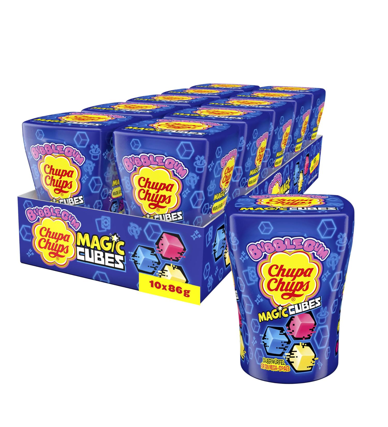 Chupa Chups Magic Cubes - Color-Changing Bubble Gum 10x86g Storage Pack | International Shipping - Buy Online on GoSupps.com