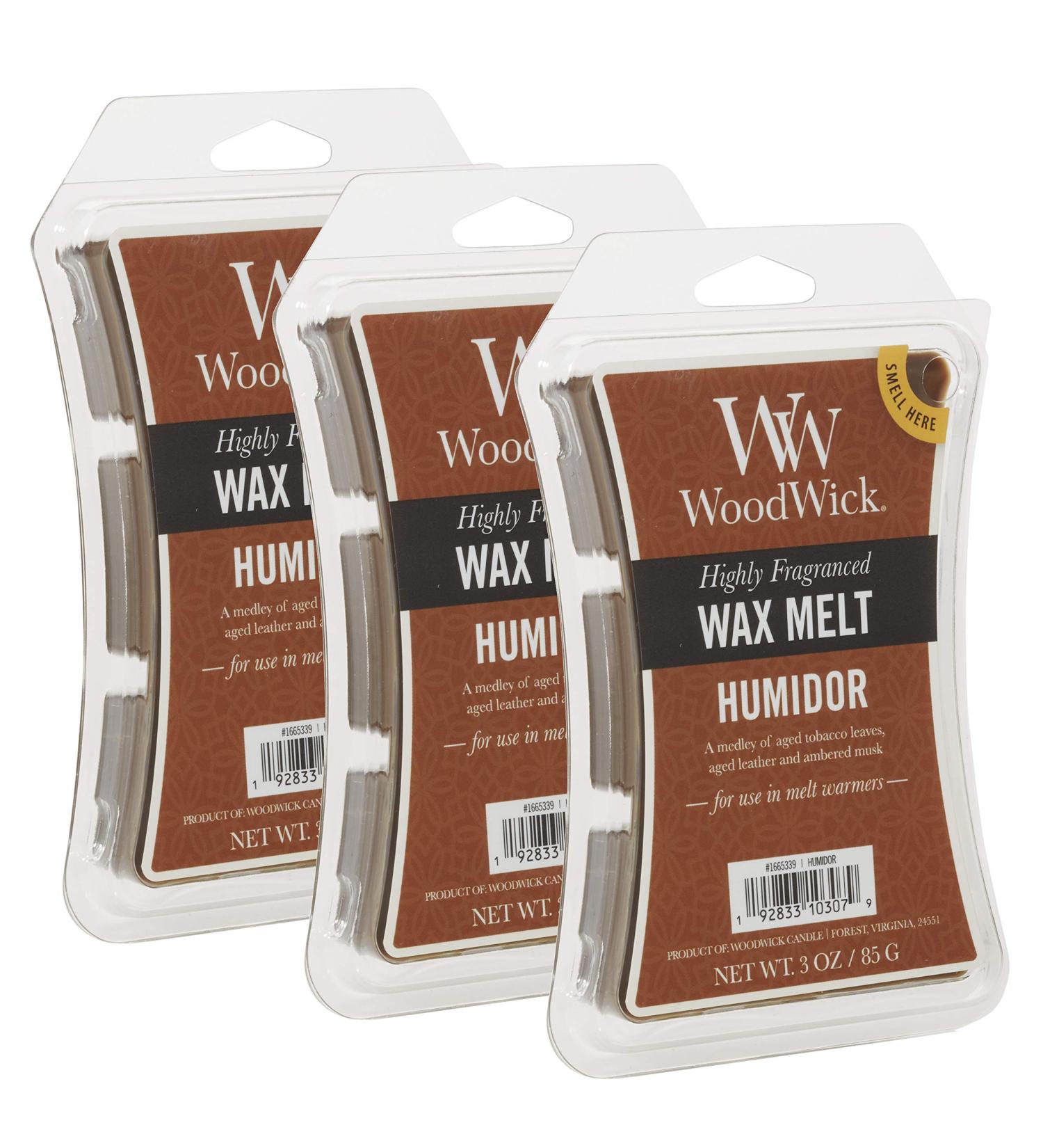 Woodwick Humidor 3 Oz. Wax Melts, 3 Packs of 6 (18 Total)