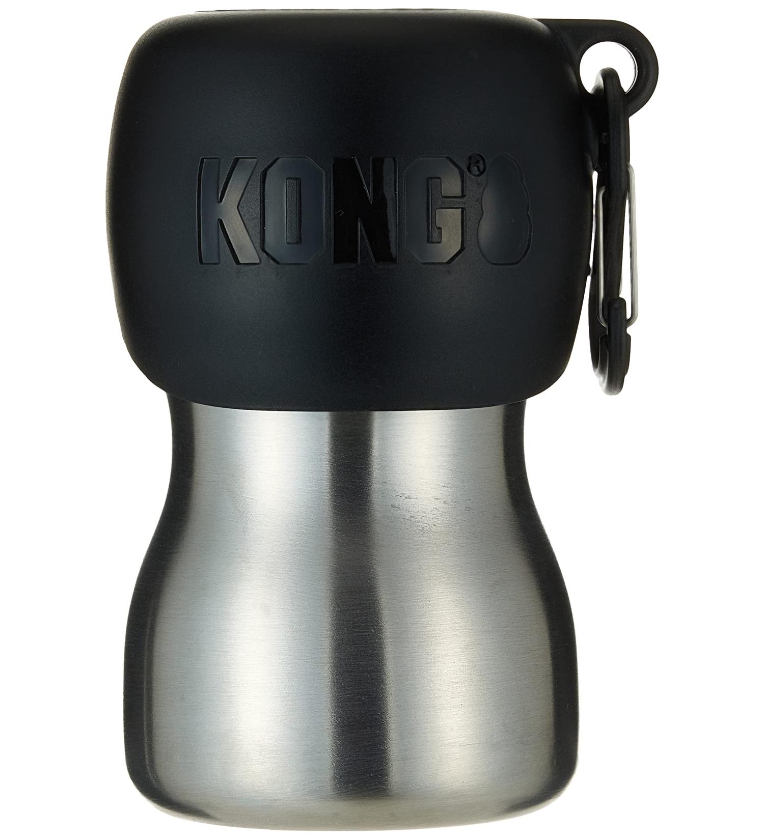 KONG H2O Water Bottle & Food Bowl - Stainless Steel 270ml Black | International Shipping Available - Buy Online on GoSupps.com