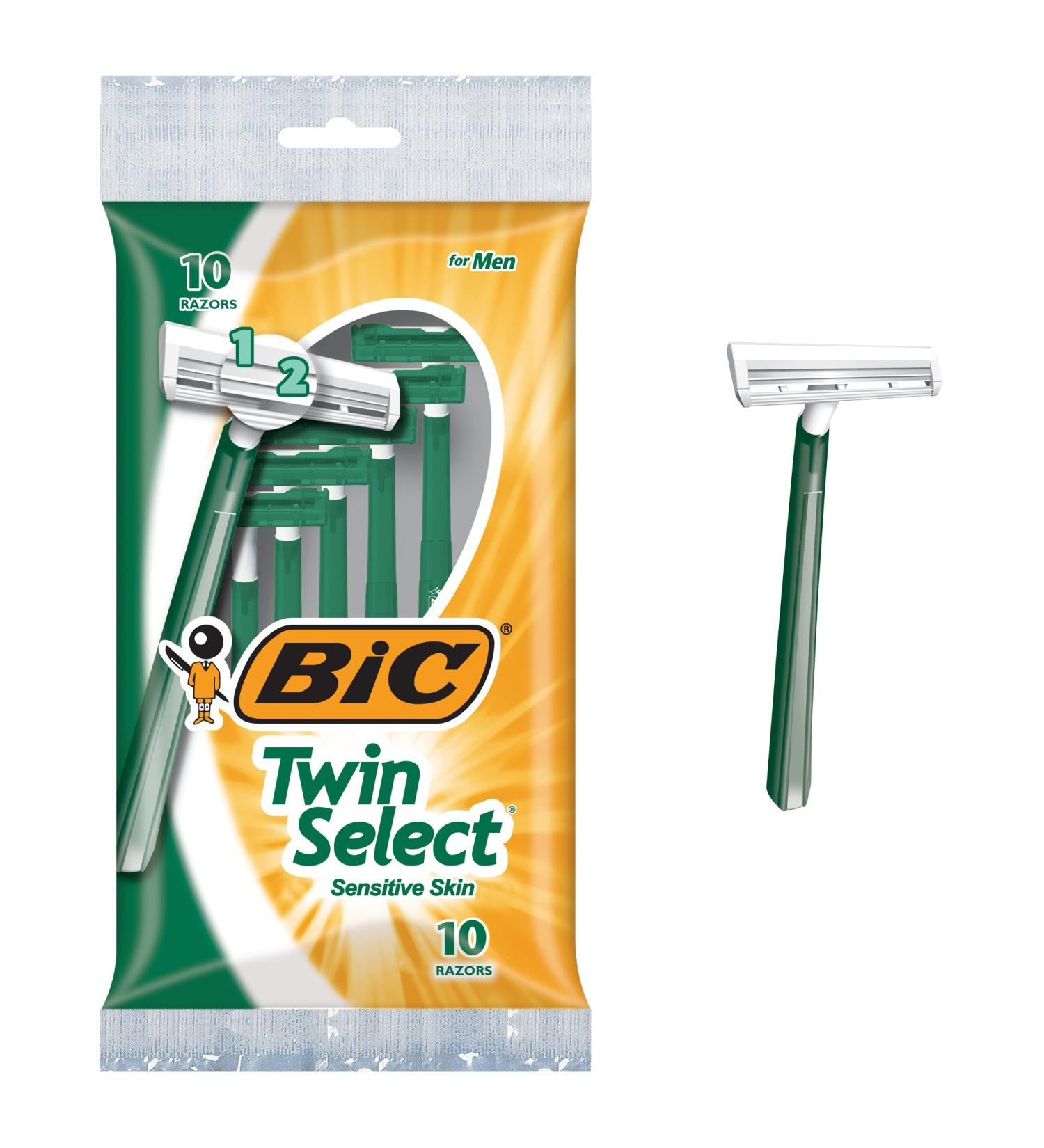 Bic Twin Select Sensitive Skin Disposable Shaver for Men, 10 Count (Pack of 3) - Gentle and Smooth Shave - Buy Online on GoSupps.com