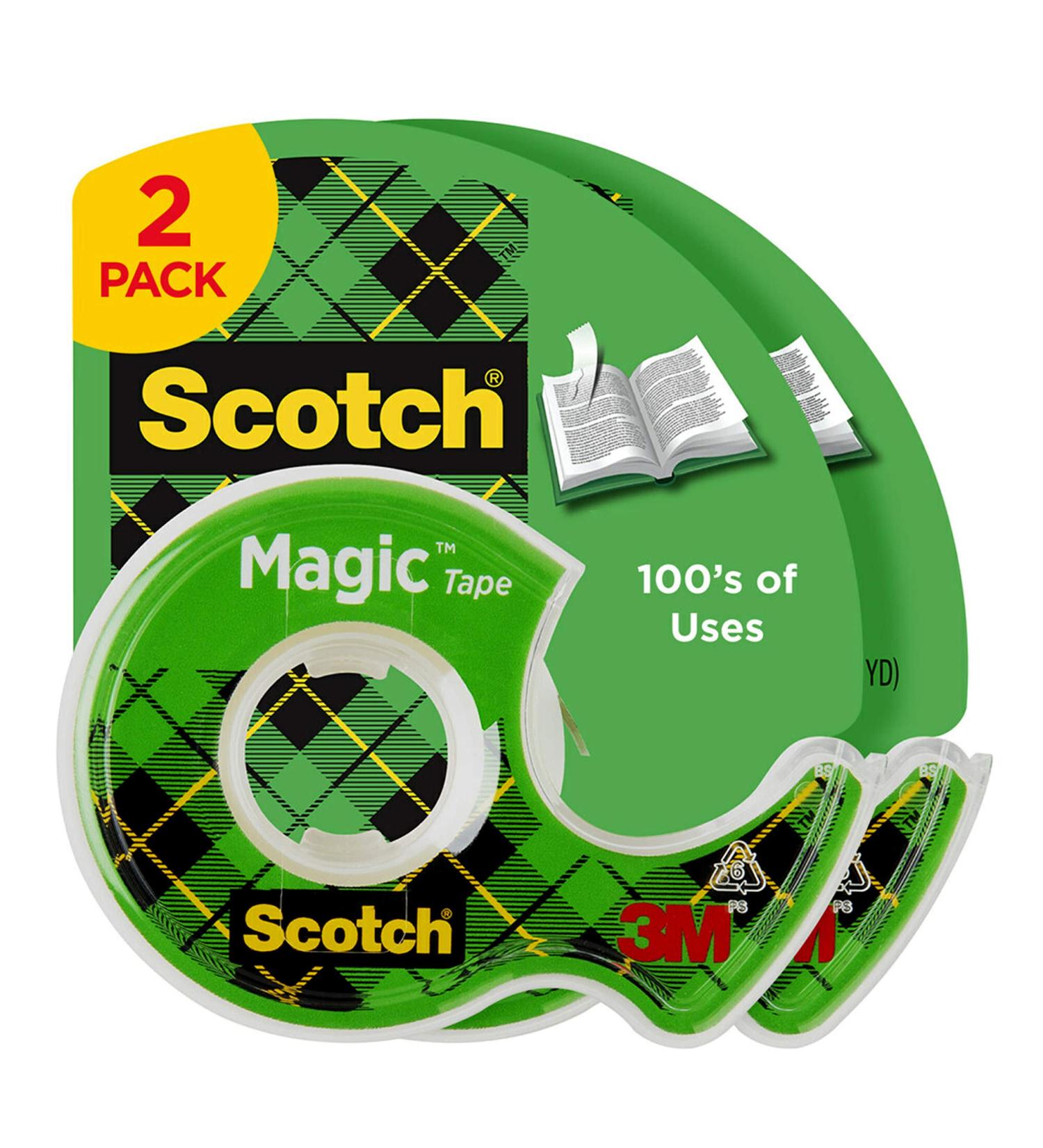 Scotch Brand Magic Tape  Numerous Applications  Engineered for Repairing  1/2 x 750 Inches  2 Dispensered Rolls (119SDM-2) - Buy Online on GoSupps.com