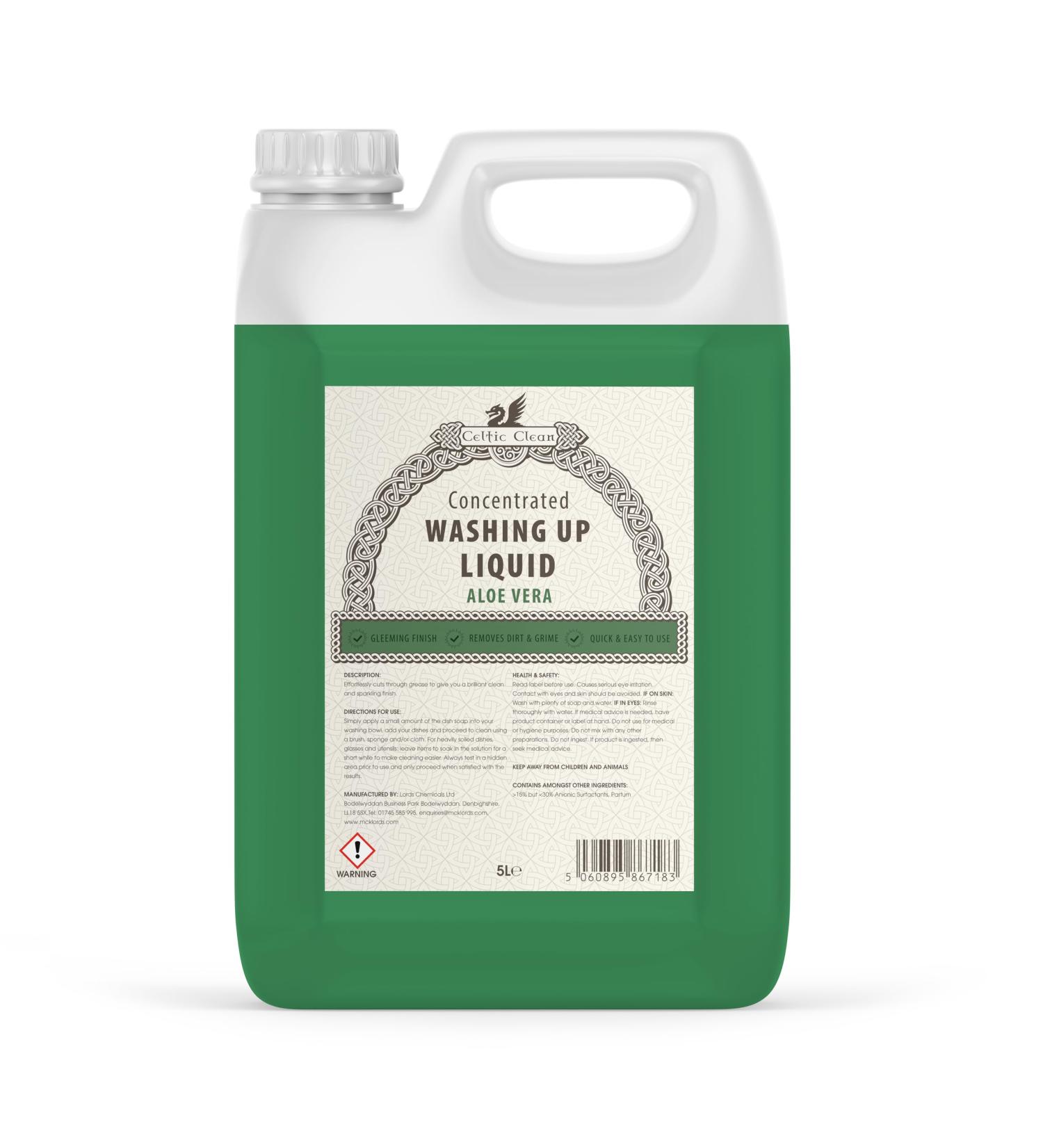 Celtic Clean - Washing Up Liquid - Aloe Vera - 5 Litre - Buy Online on GoSupps.com
