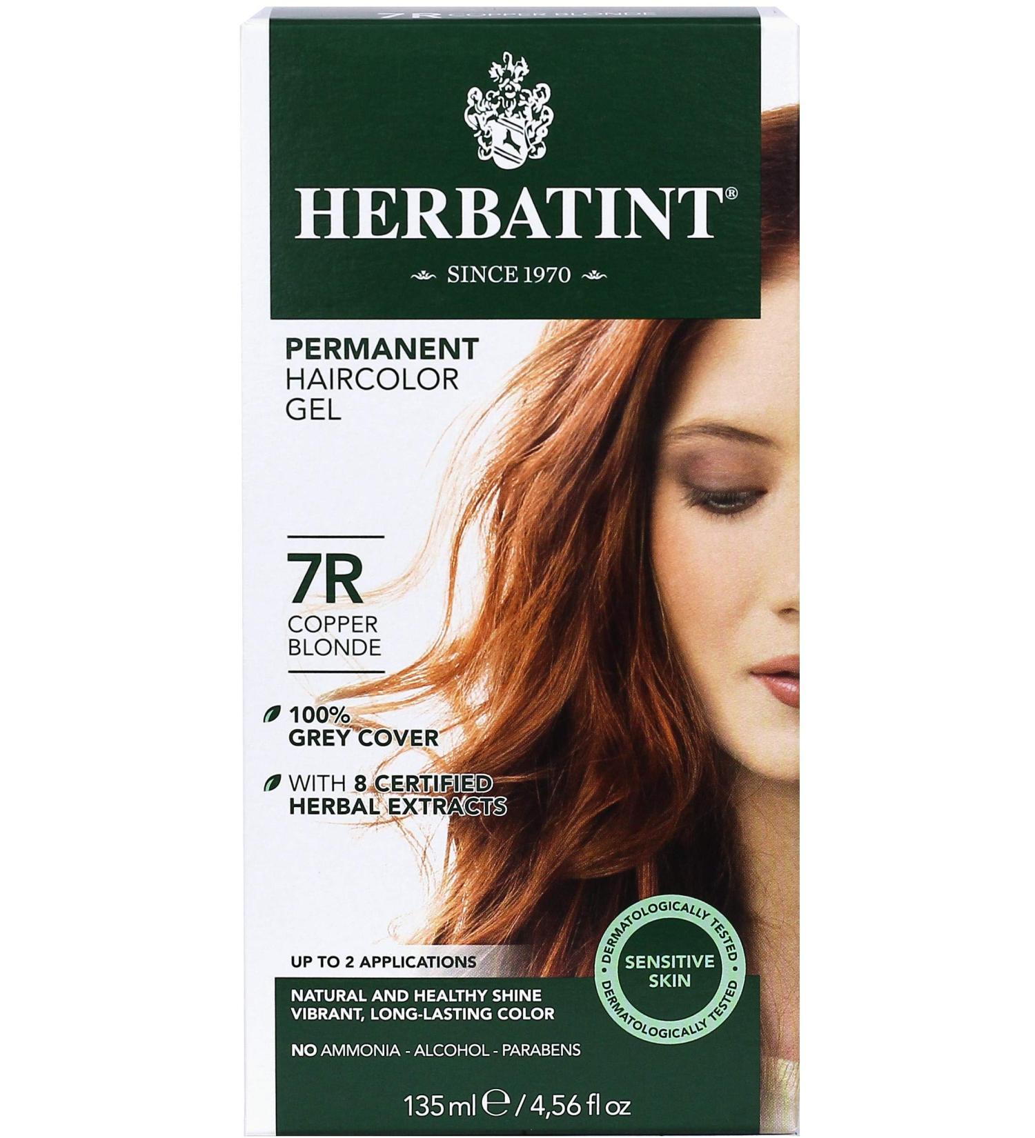 Herbatint 7R Copper Blonde Hair Color Gel - Alcohol Free, Vegan, 100% Grey Coverage - 4.56 oz - Buy Online on GoSupps.com