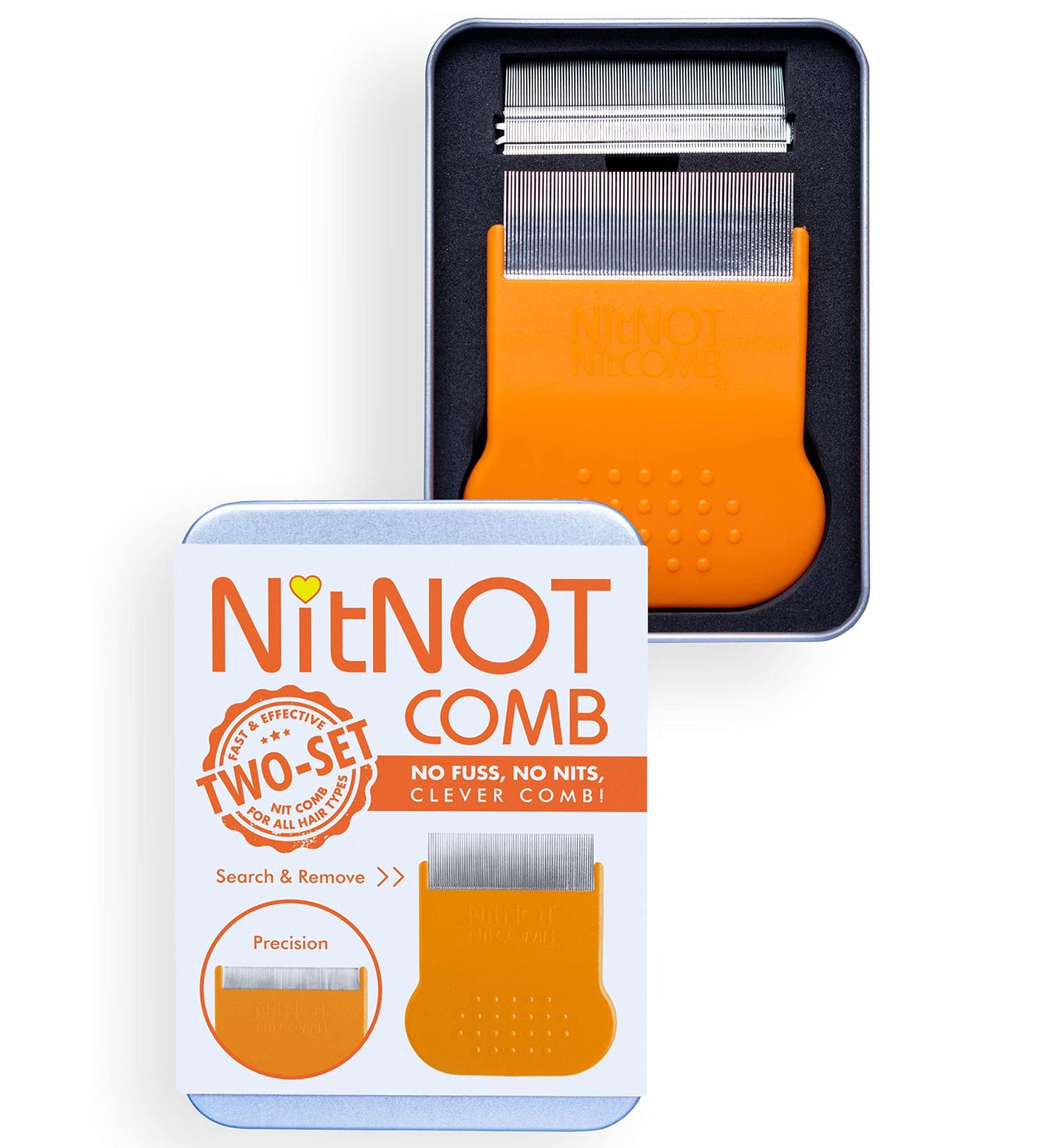 NitNOT Precision Metal Nit Comb - Dragons Den Endorsed Head Lice Treatment for All Hair Types - Buy Online on GoSupps.com