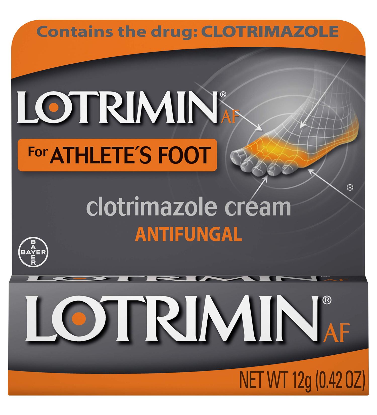 Lotrimin AF Cream 1% Clotrimazole Antifungal Treatment 0.42 oz - Athlete's Foot, Jock Itch, Ringworm - Clinically Proven Effective - Buy Online on GoSupps.com