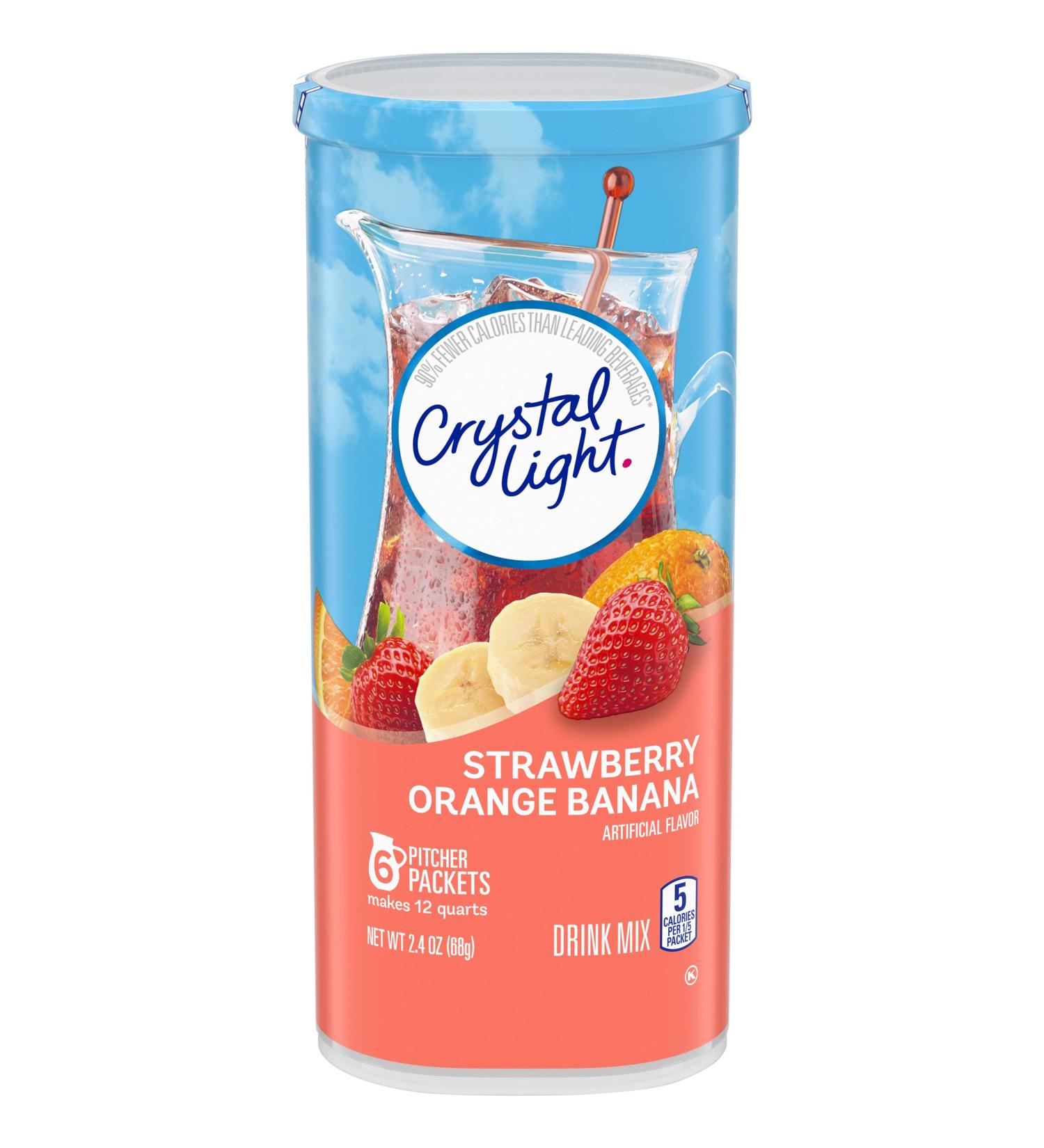 Crystal Light Strawberry Orange Banana Drink Mix (24 Pitcher Packets  4 Canisters of 6) Strawberry Banana 2.4 Ounce (Pack of 4) - Buy Online on GoSupps.com